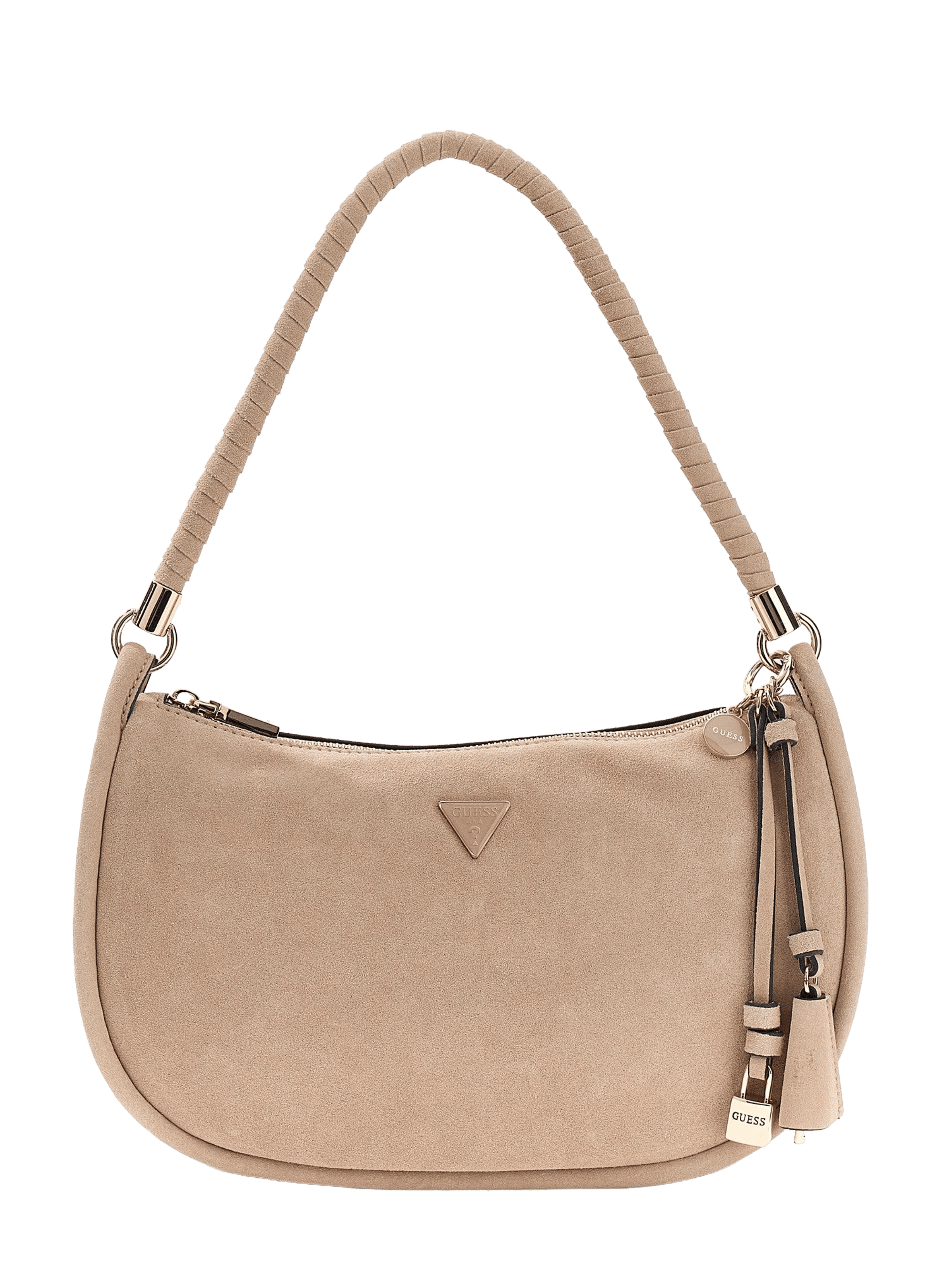 Borsa a mano in pelle grana. GUESS Beige