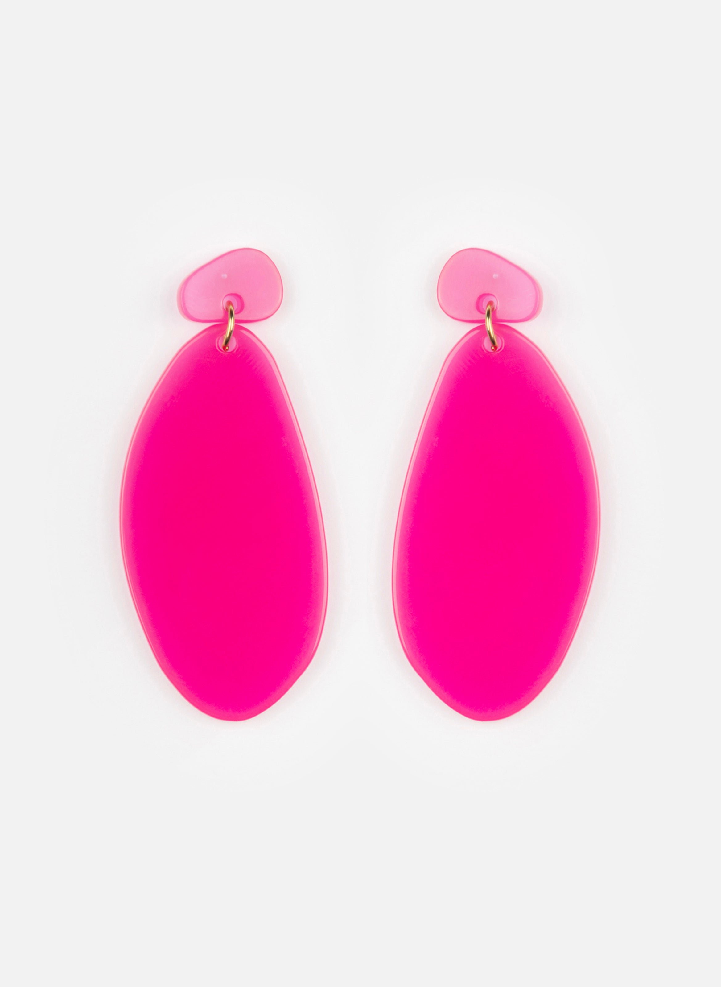 Boucles d'oreille ové en acétate de cellulose KURAGE GINZA Rose