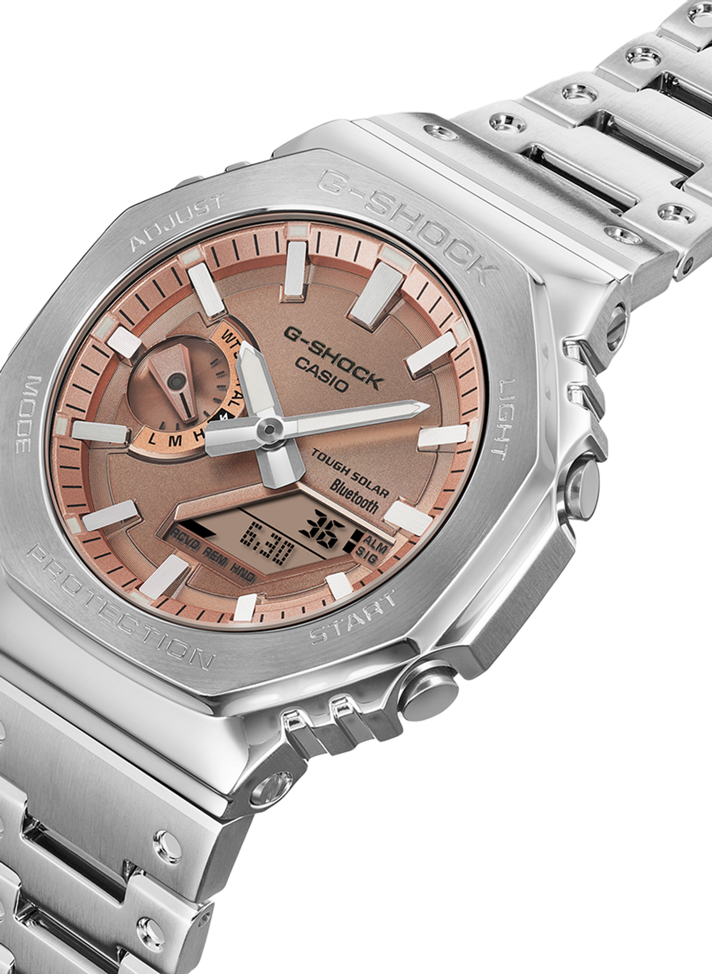 Montre quartz chrono en acier CASIO Argent