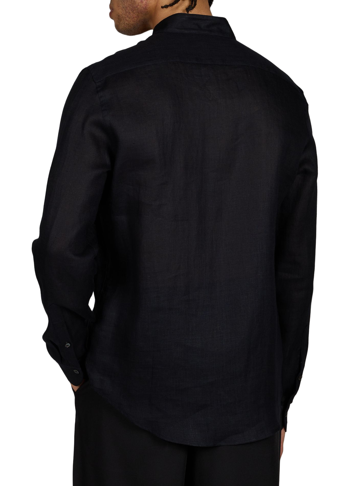 Chemise droite en lin Bleu