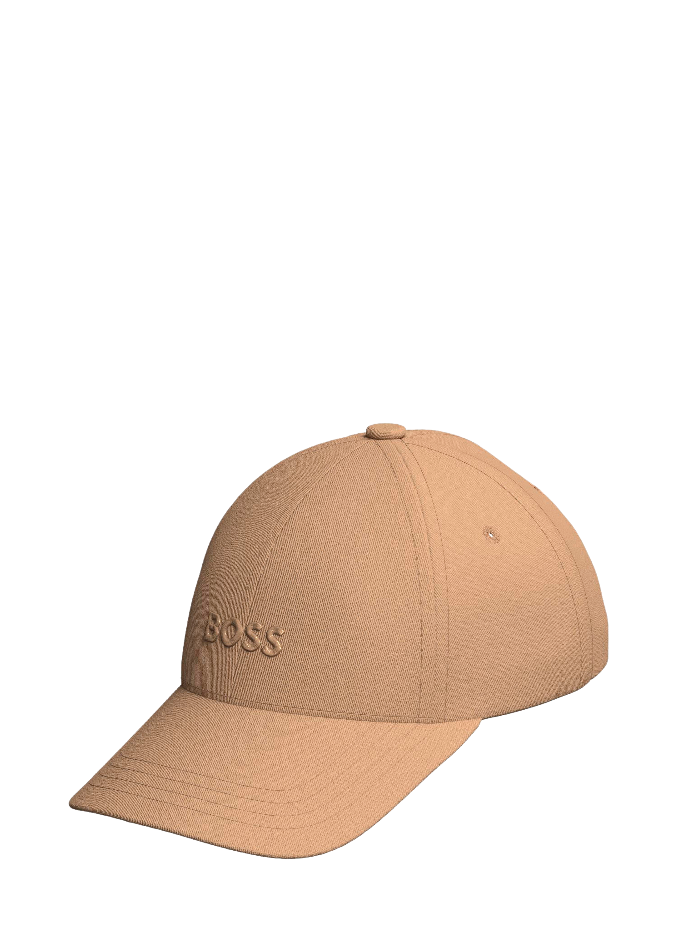 Casquette broderie marque en coton BOSS Beige
