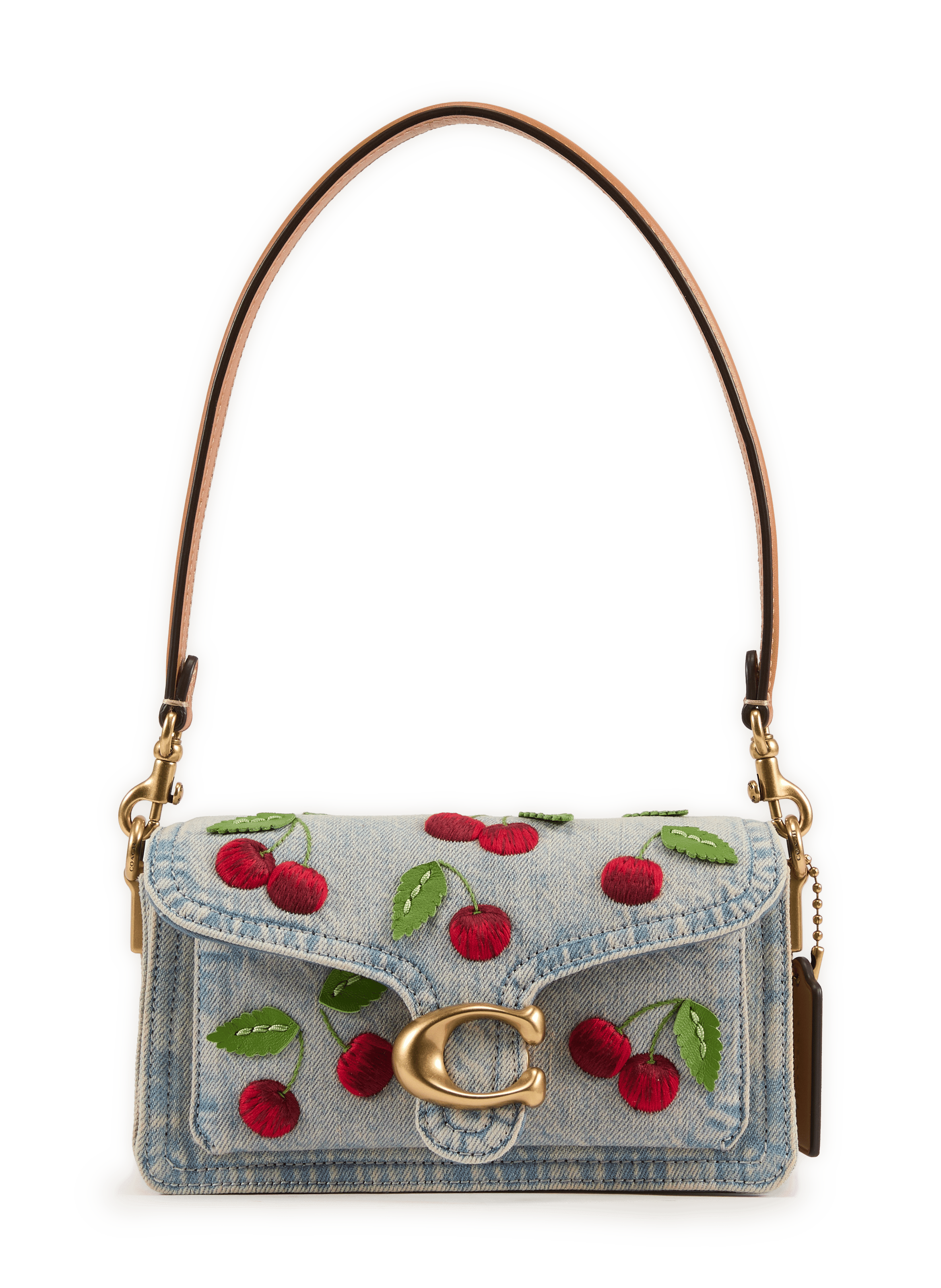 Bolso de mano bordado Tabby 20 de algodón y cuero COACH Azul