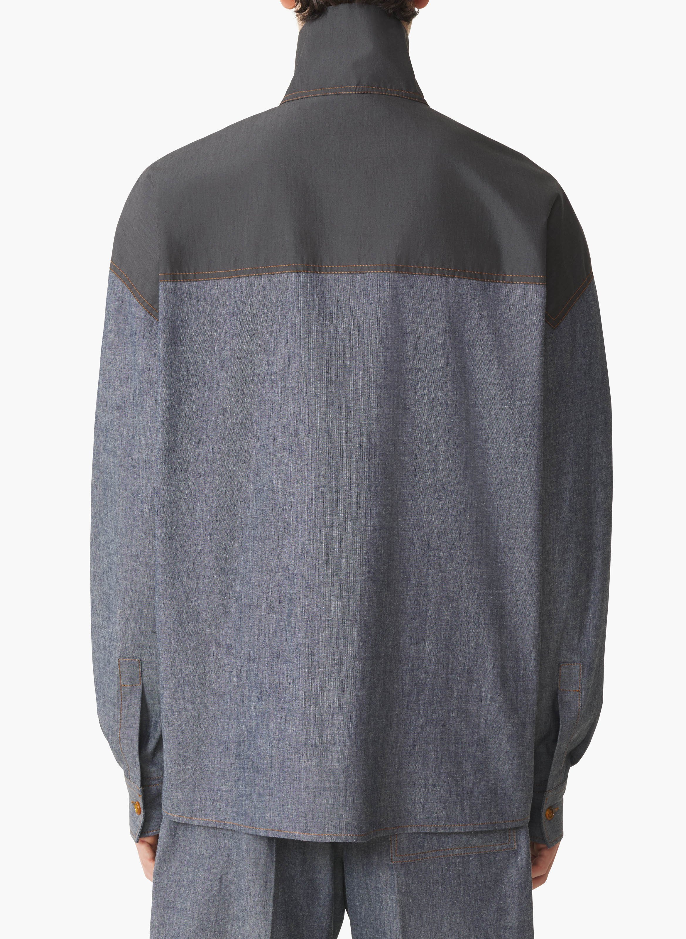 Haut col zippé en chambray LANVIN Bleu