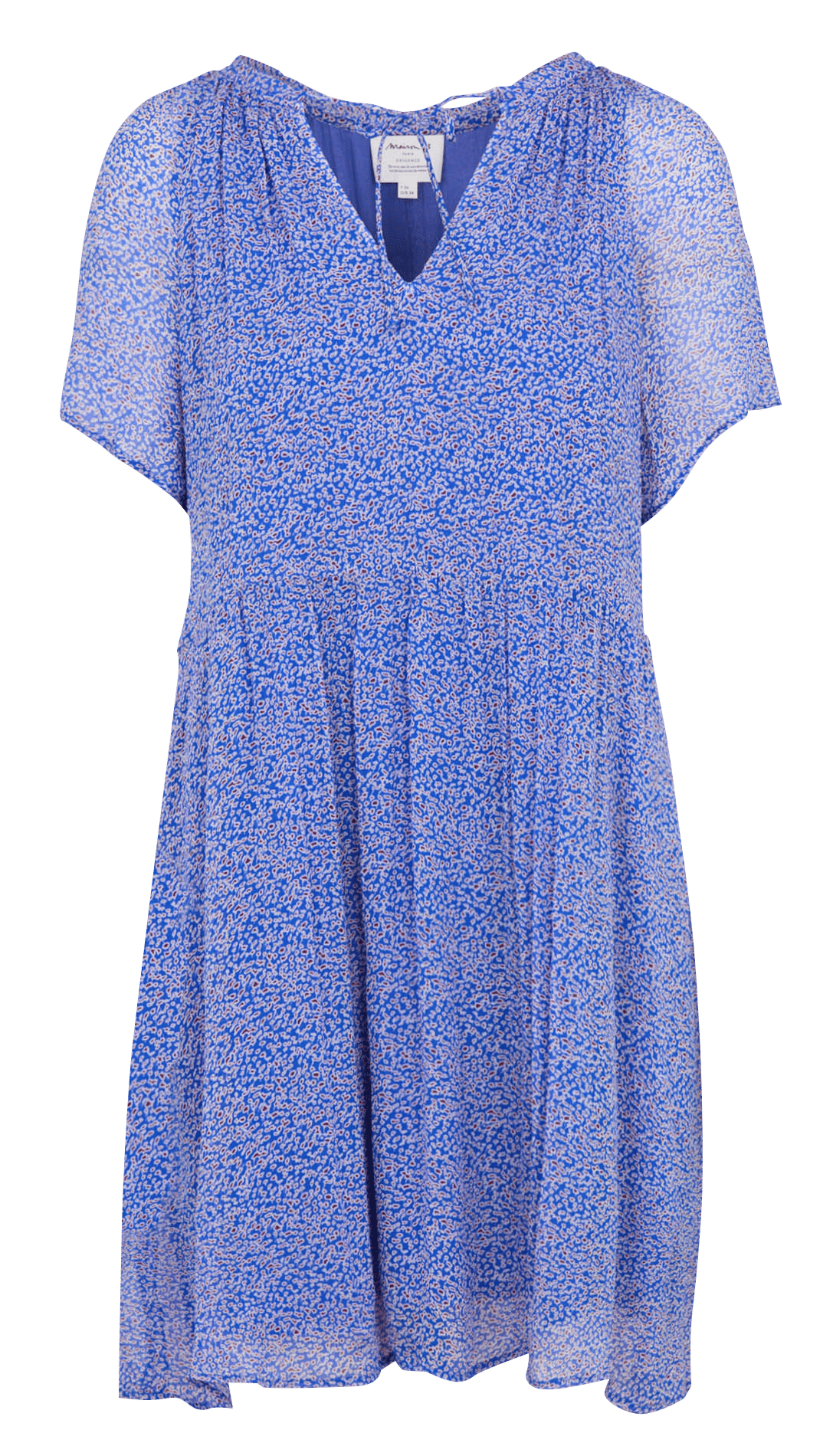 Robe courte imprimée col rond MAISON 123 Bleu