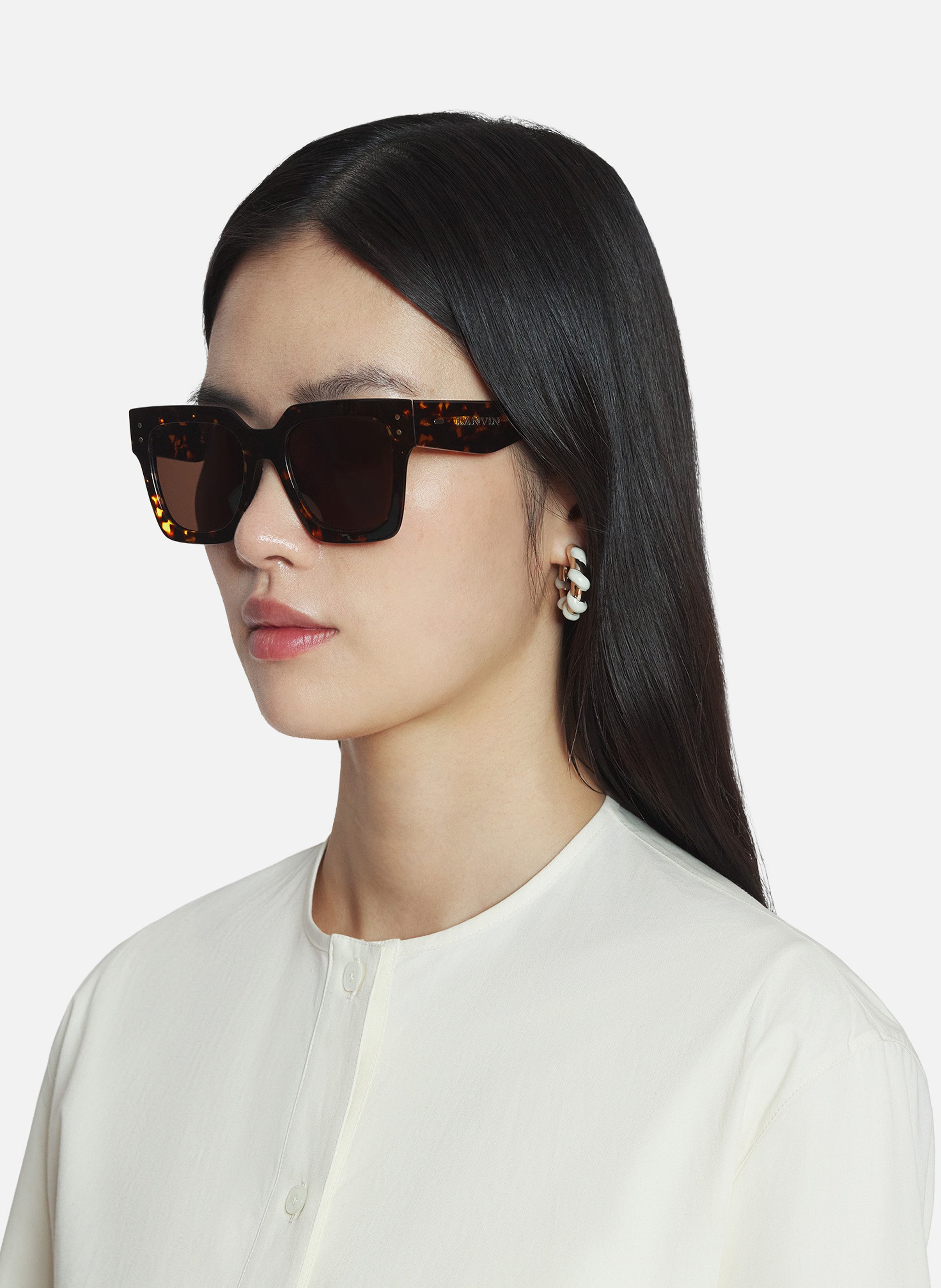 Lunettes maxi rectangle lanvin signature LANVIN Transparent