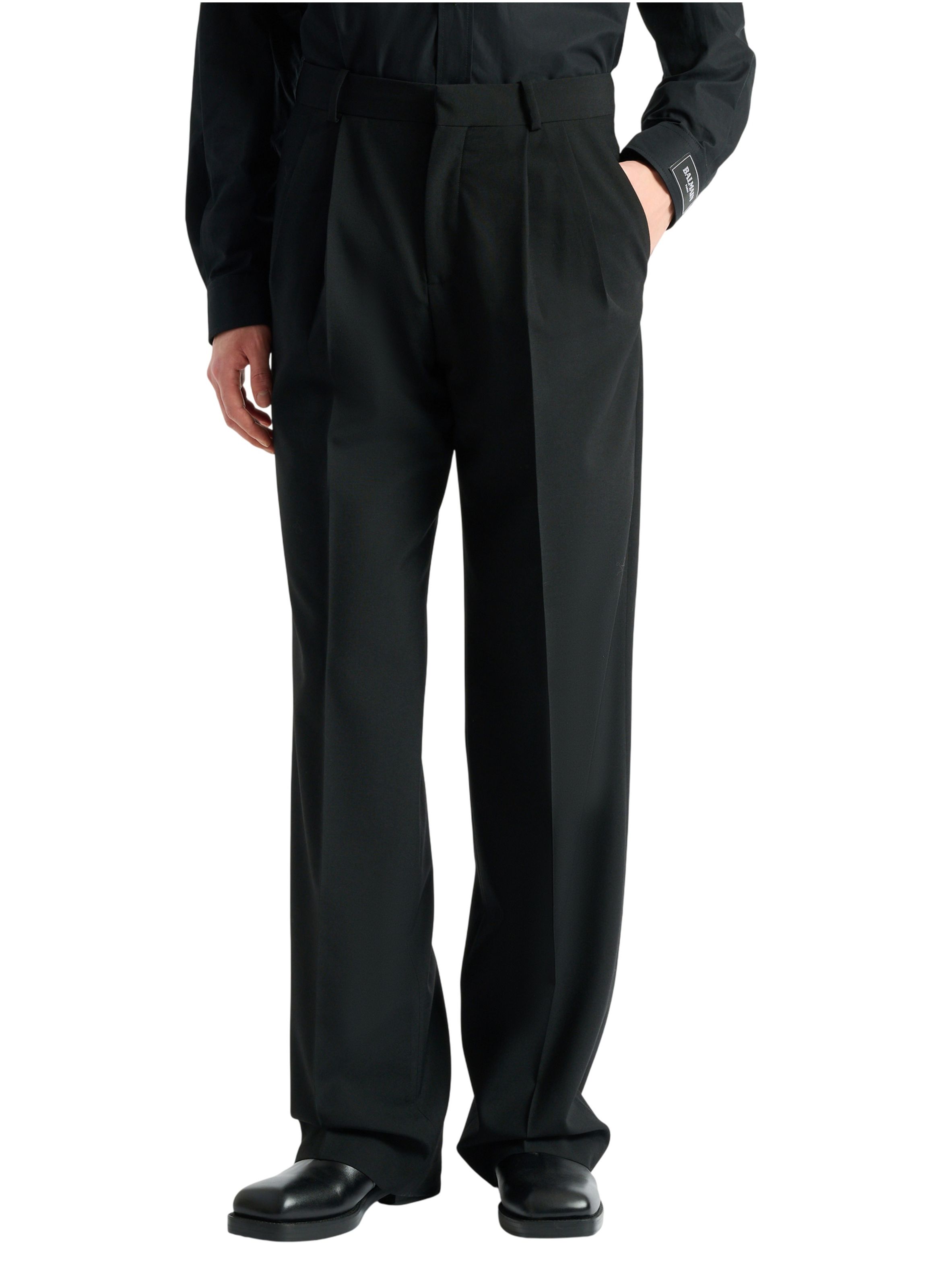 Pantalon en laine BALMAIN Noir
