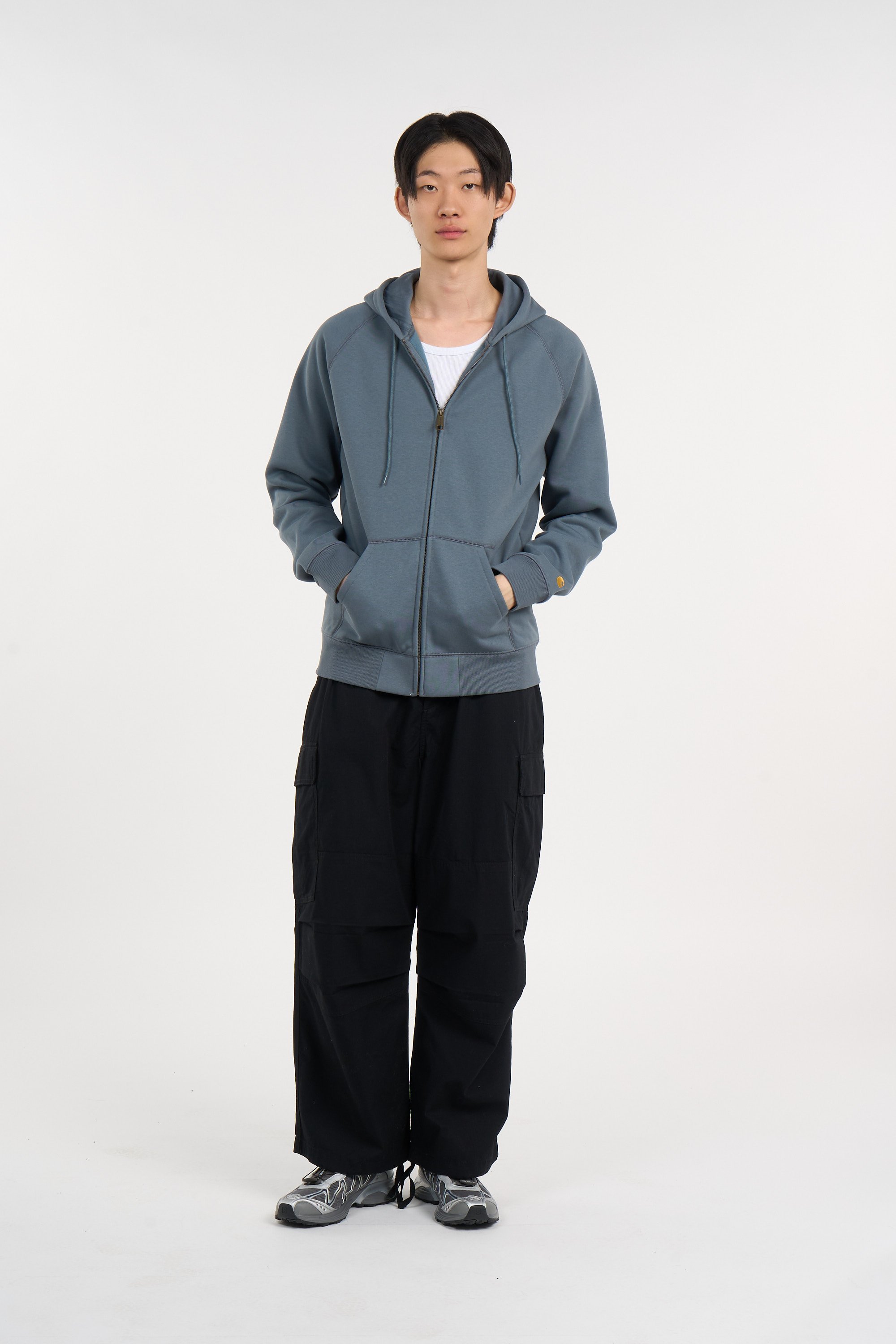 Hoodie zippé hooded chase CARHARTT WIP Bleu