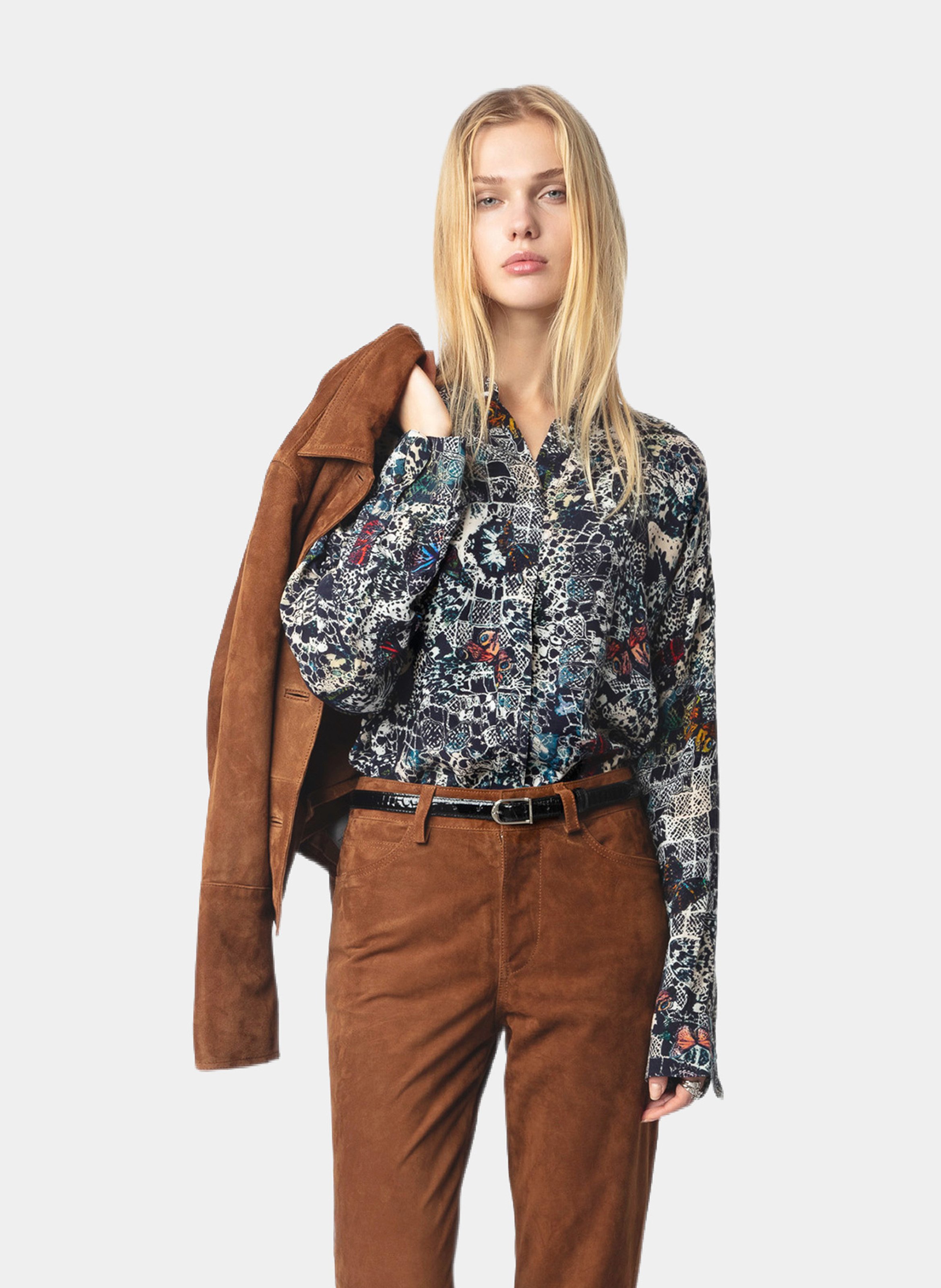 Chemise à col rond imprimée truett ZADIG&VOLTAIRE Bleu
