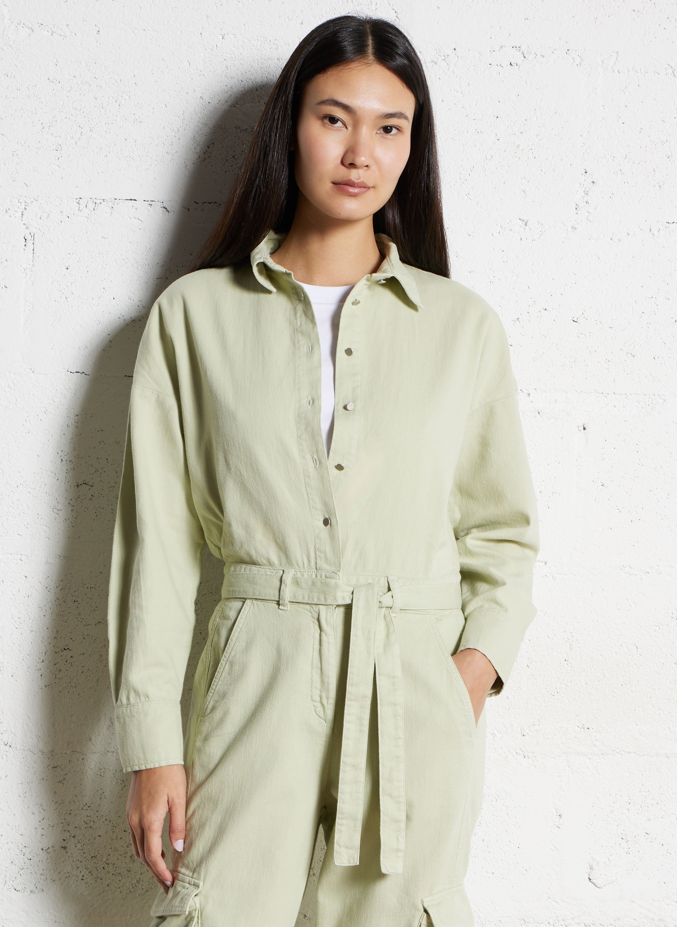 Combinaison col classique en coton IKKS Vert