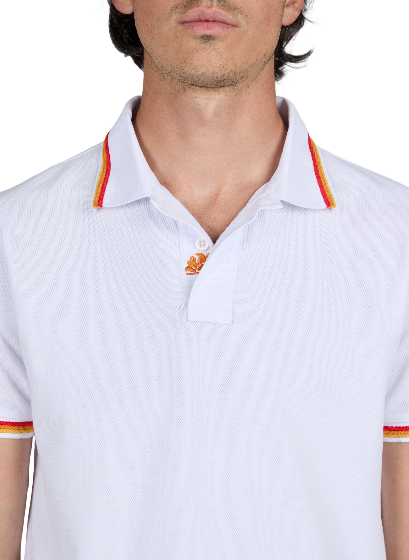 Cotton-blend polo shirt SUNDEK White