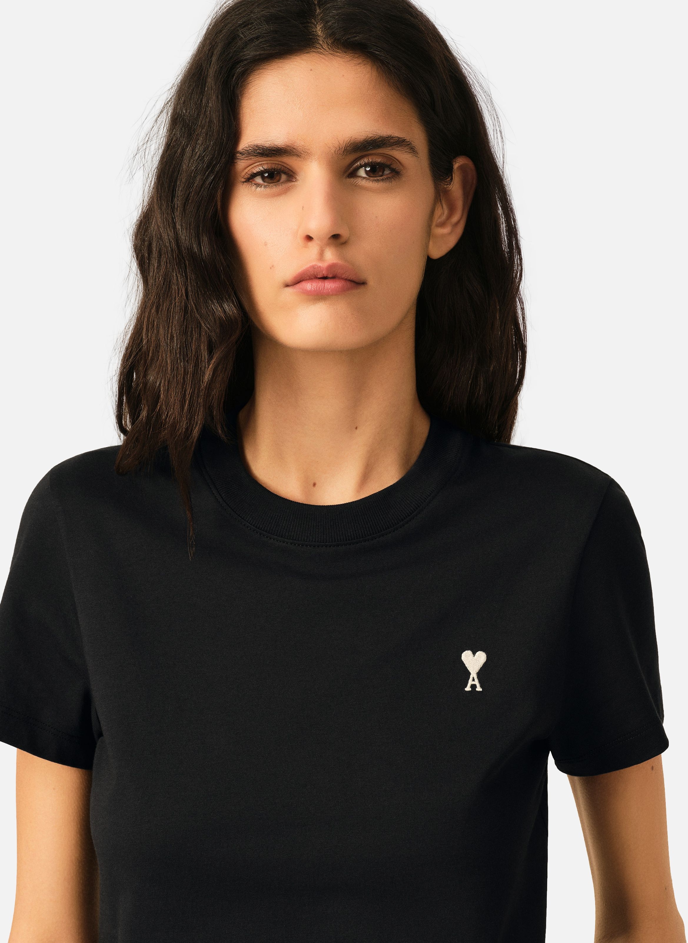 T-shirt ami de coeur court en coton | Noir AMI PARIS Femme