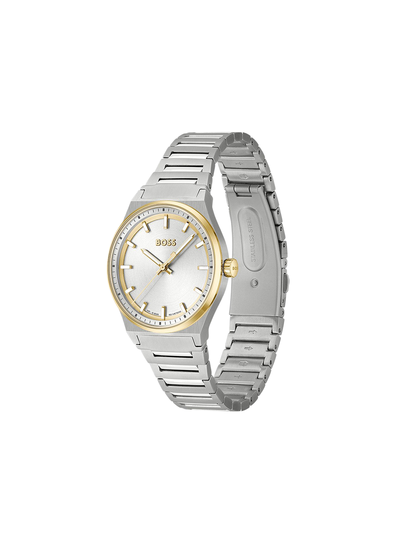 Montre quartz Candor en acier inoxydable BOSS Silver
