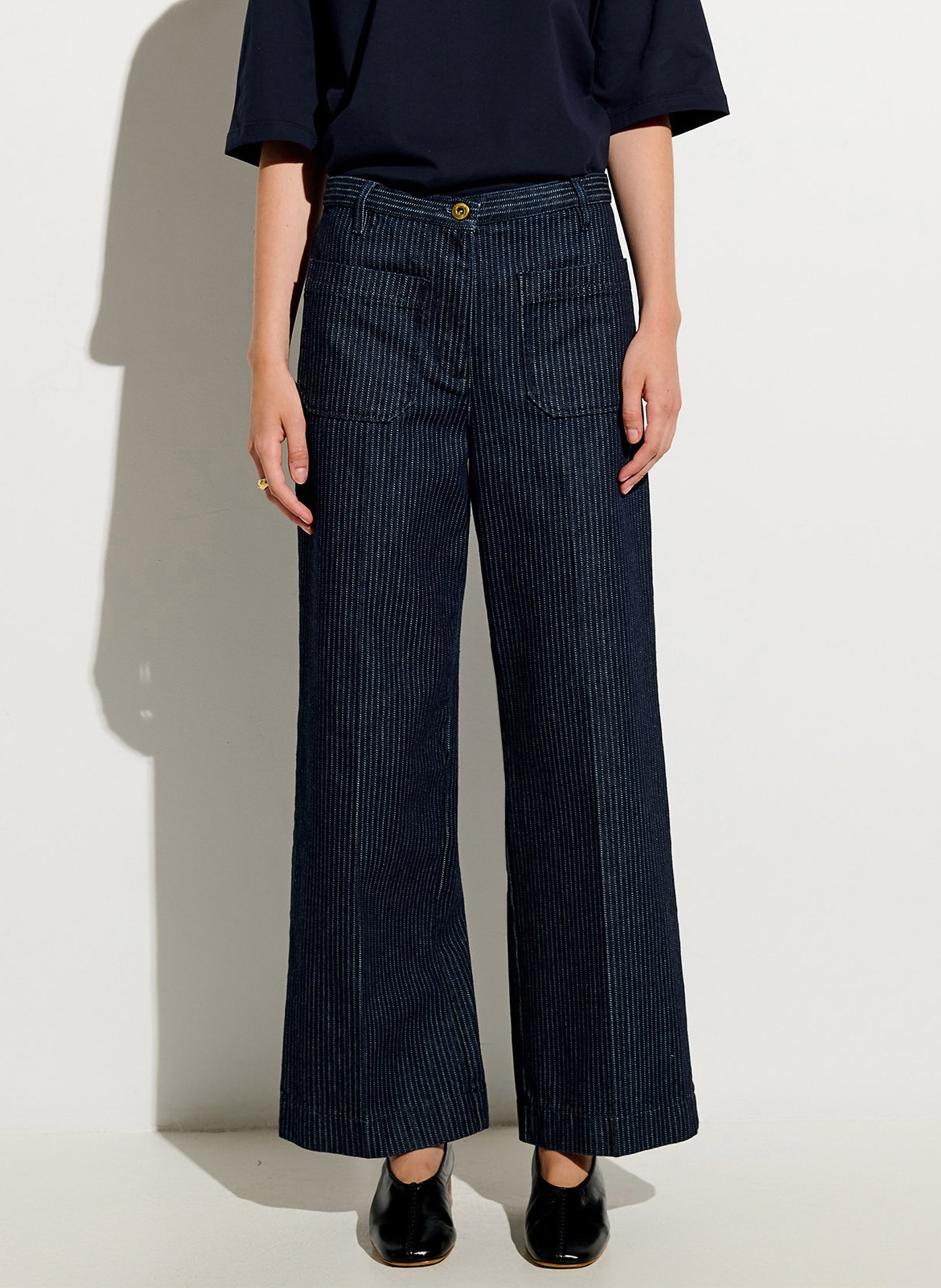 Pantalon droit en coton mélangé aldricks SESSUN Bleu