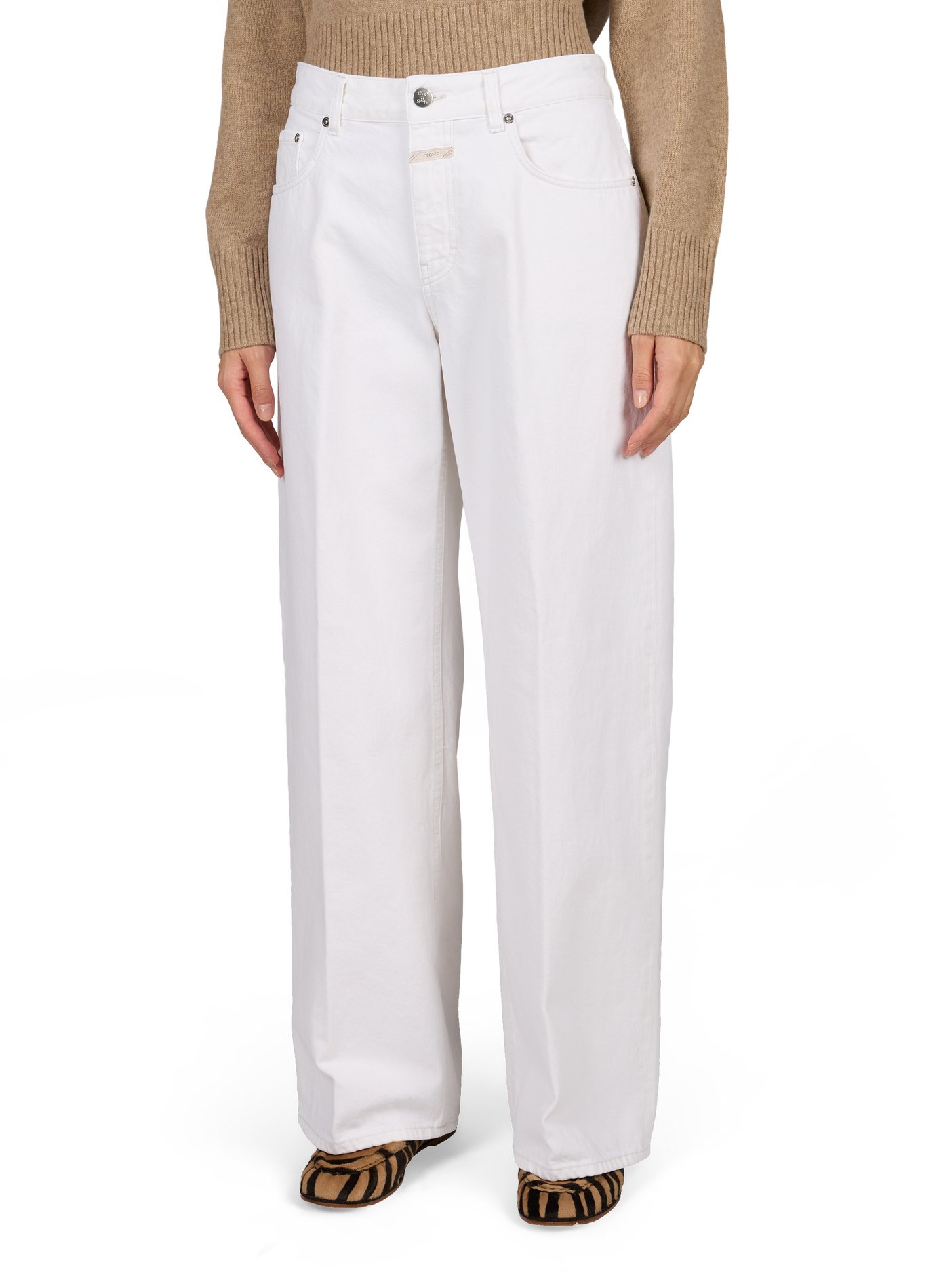 Weite Jeans Jayla aus Baumwolle CLOSED Weiss