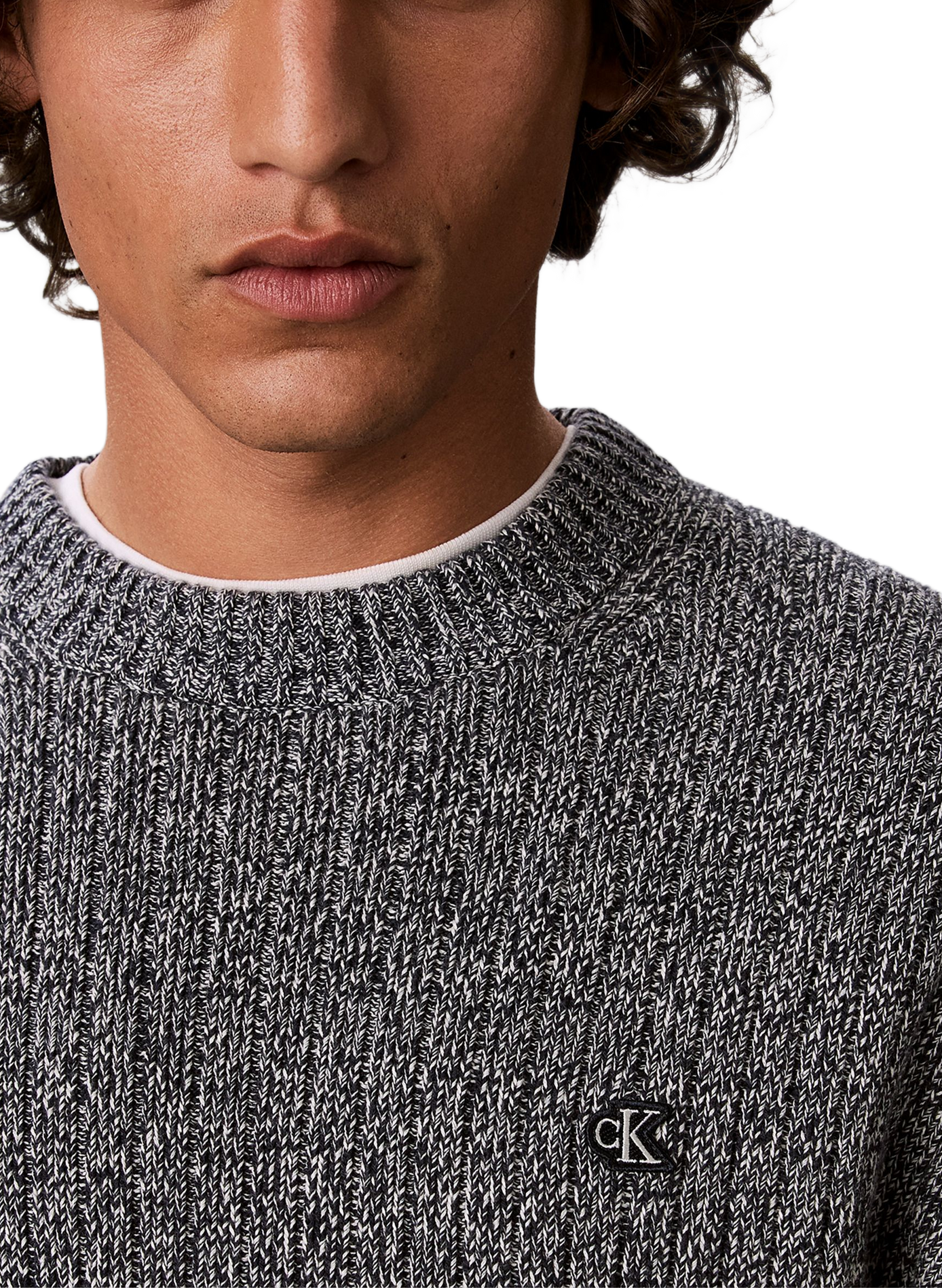 Knit logo cotton sweater CALVIN KLEIN Blue