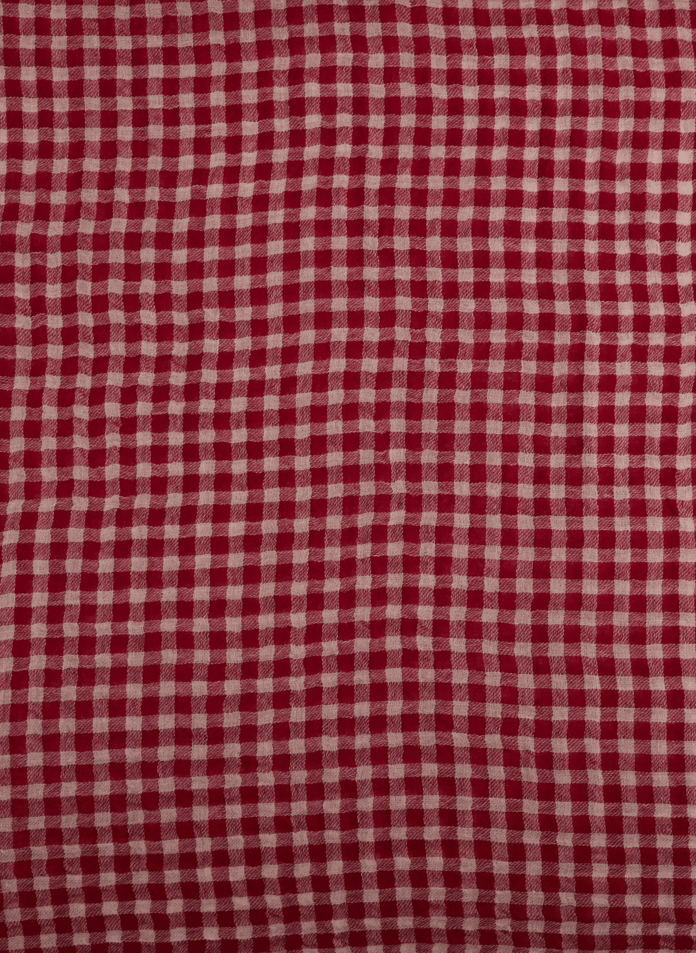 Vichy pattern wool scarf MOISMONT Red