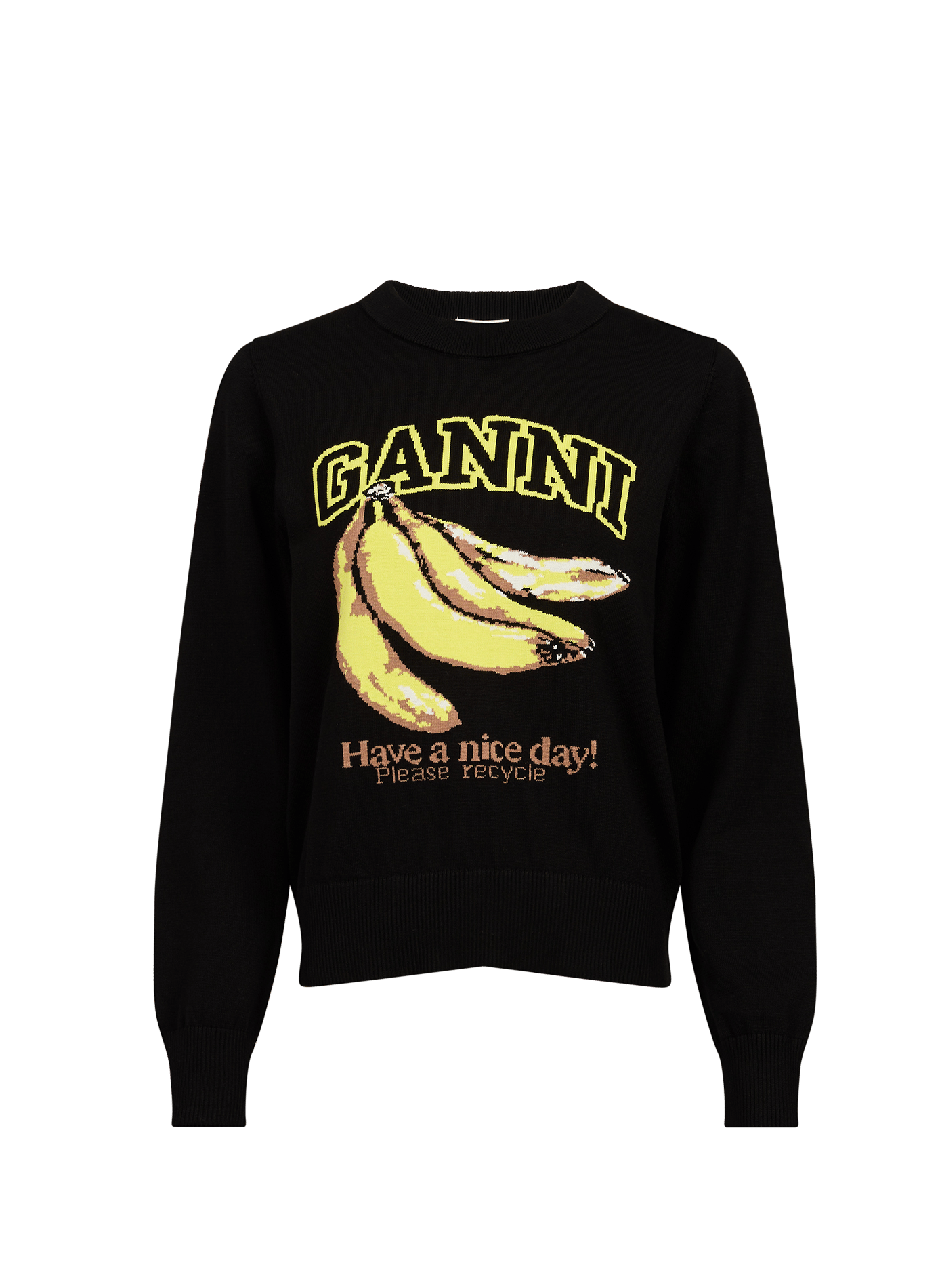 Pull en coton à ouverture GANNI Noir
