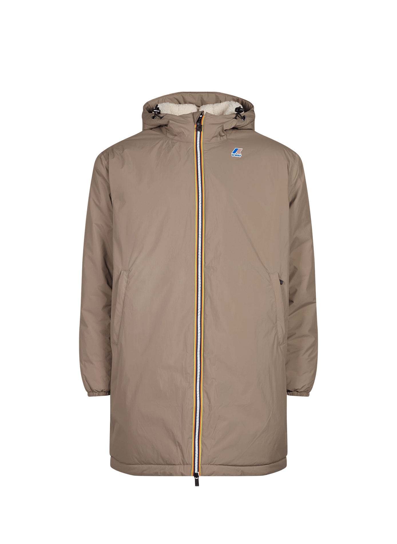 Chaqueta recta con capucha K-WAY Beige