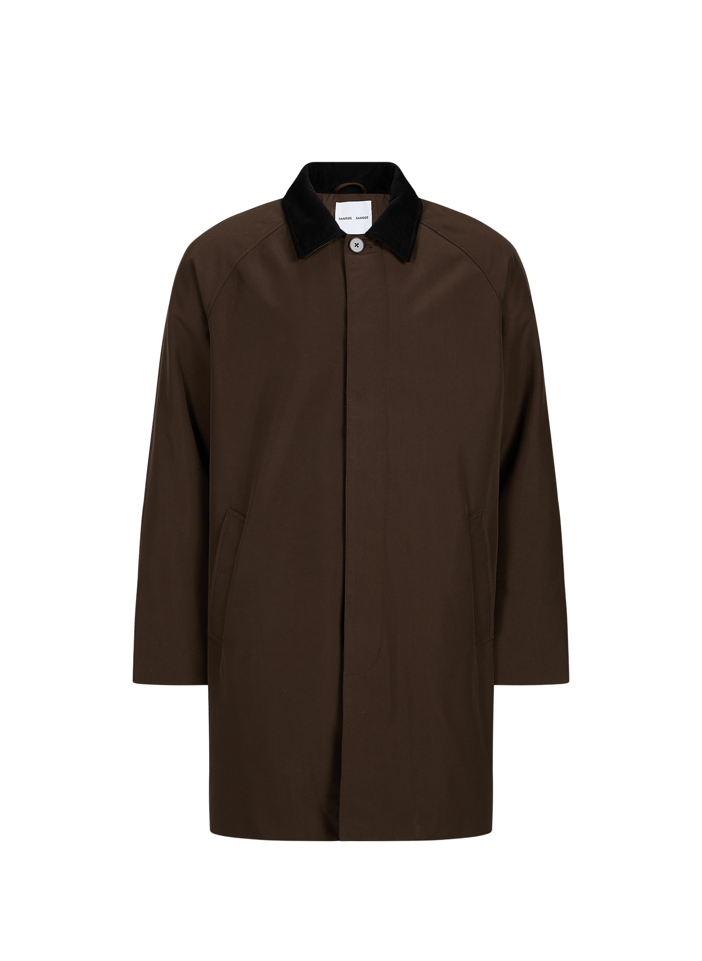 Manteau droit col classique boutonné SAMSOE SAMSOE Marron