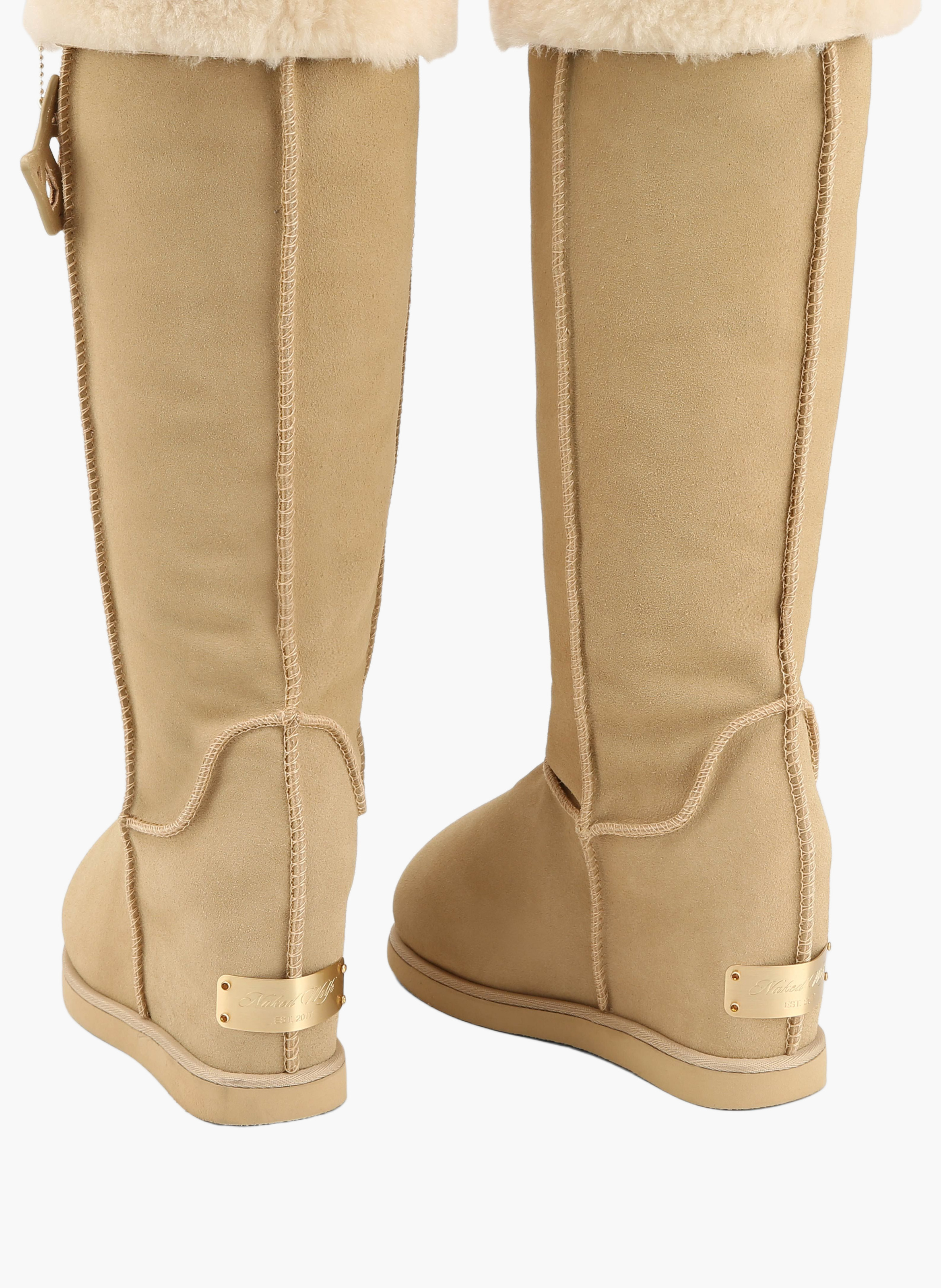 Melrose enkellaarsjes van suède NAKED WOLFE Beige