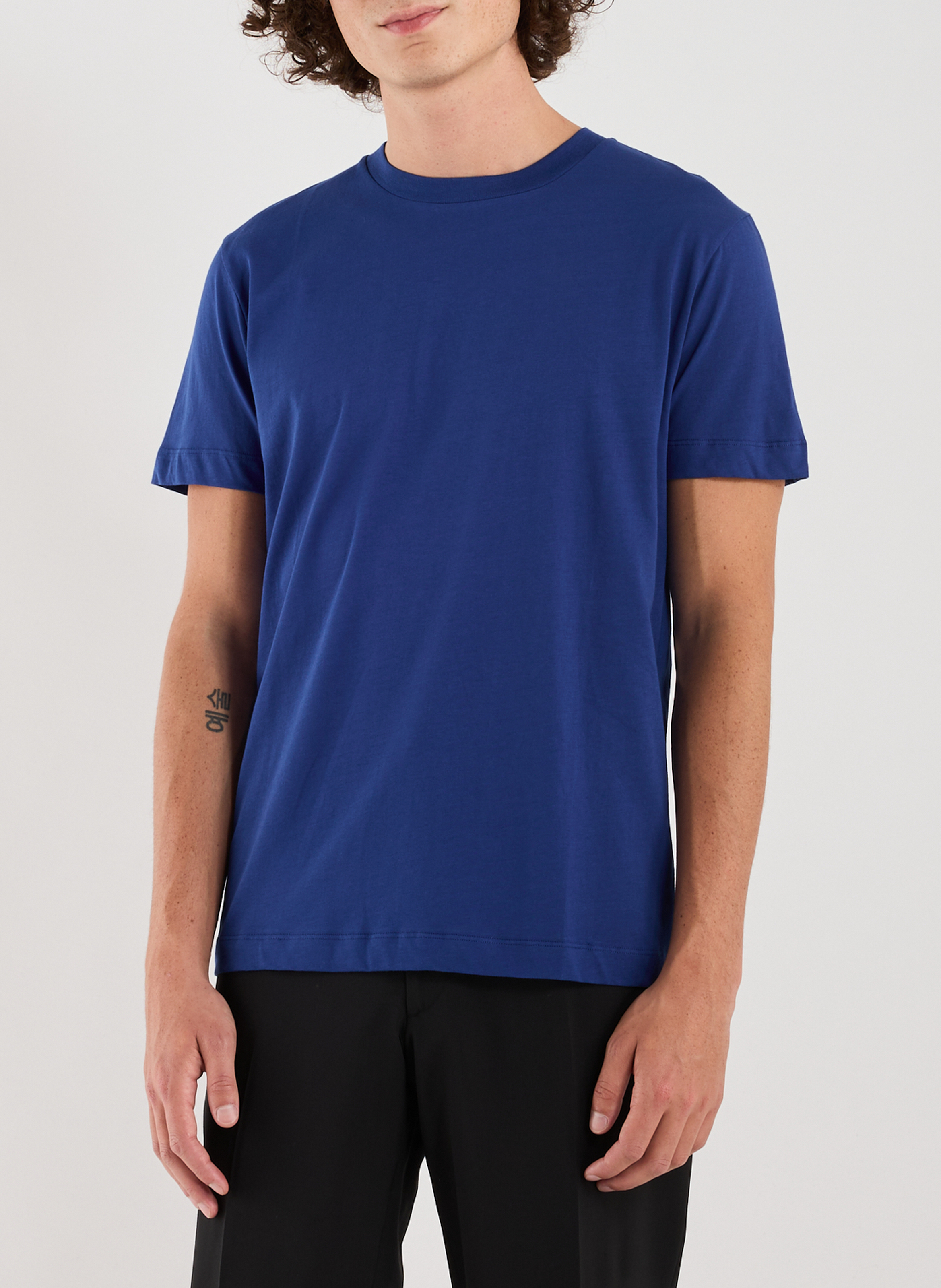 T-shirt met ronde hals van biologisch katoen AU PRINTEMPS PARIS Blauw