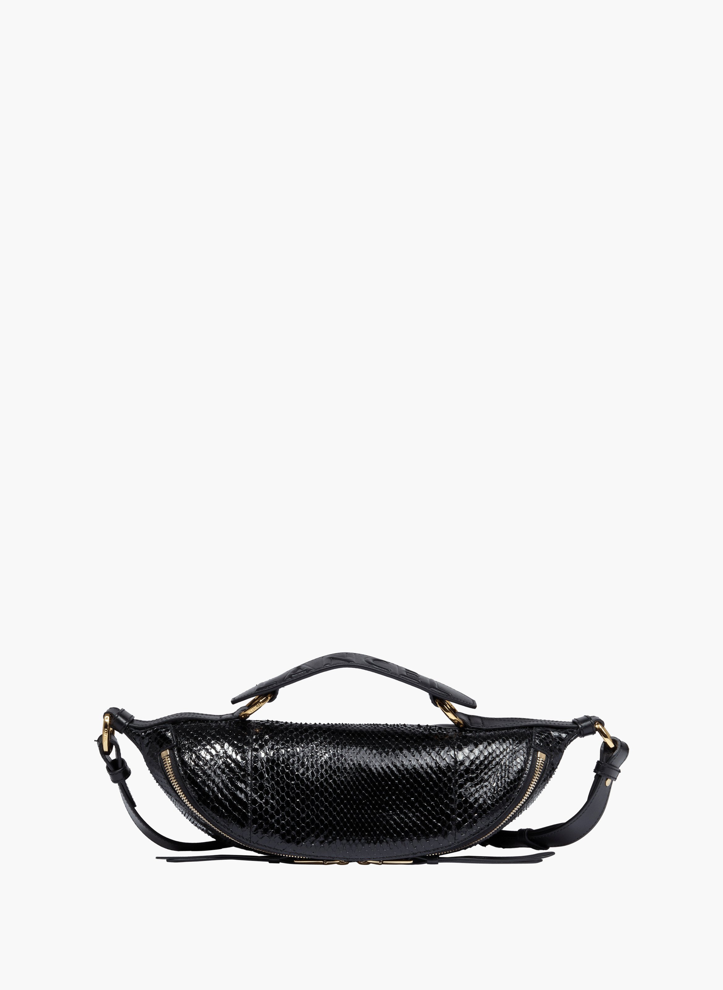 Sac origami porté croisé noir en python et cuir de vachette LANCEL Noir