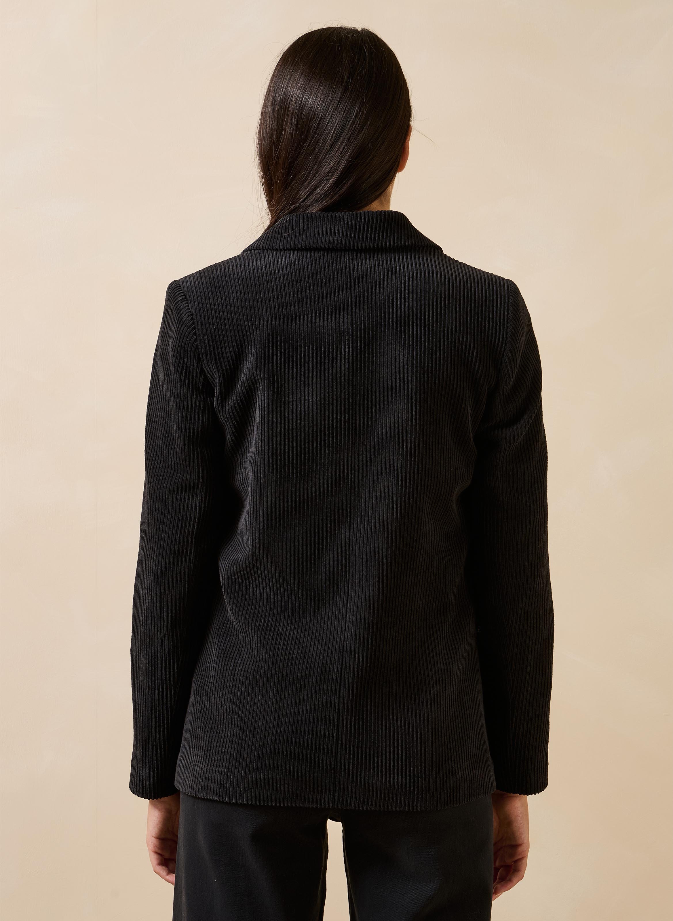 Recht gesneden blazer van ribfluweel LA FEE MARABOUTEE Zwart
