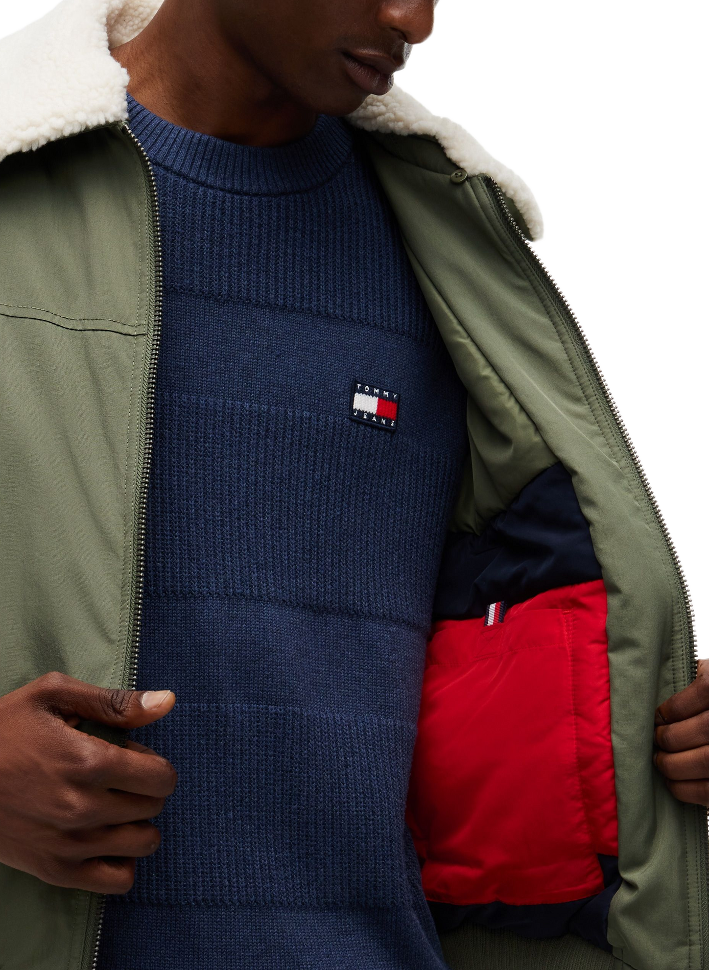 Aviator jacket with faux fur collar TOMMY HILFIGER Khaki