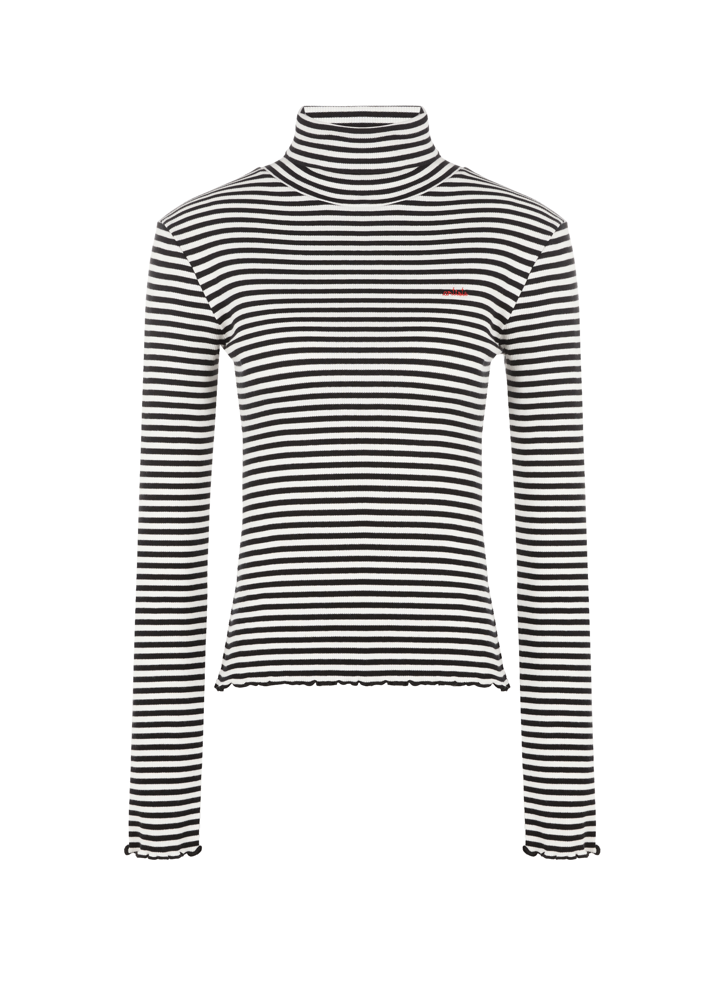 Pull col roulé rayé Artiste