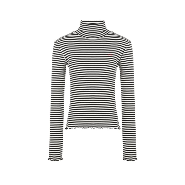Pull col roulé rayé Artiste