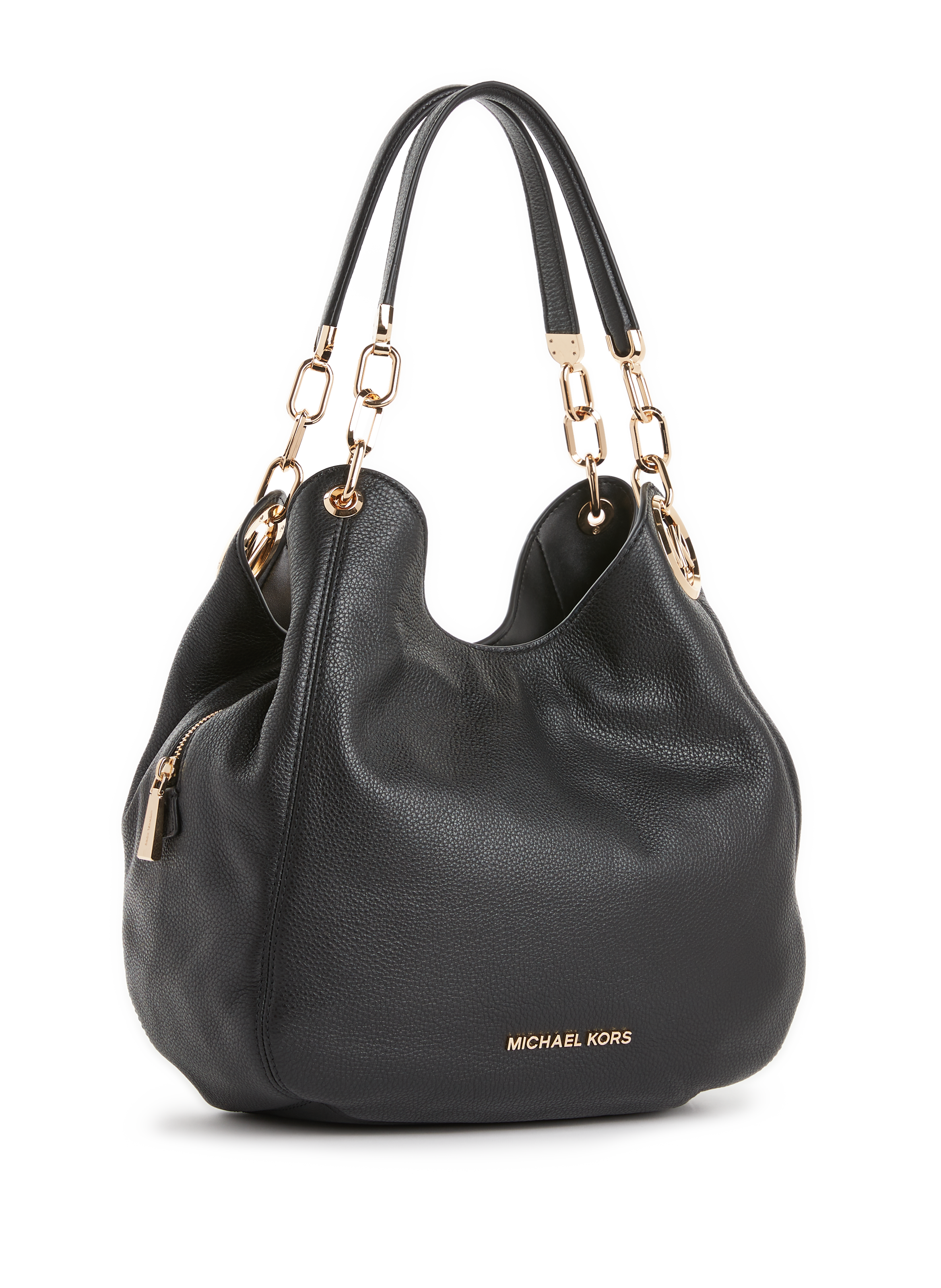 Lillie large leather shoulder bag Black