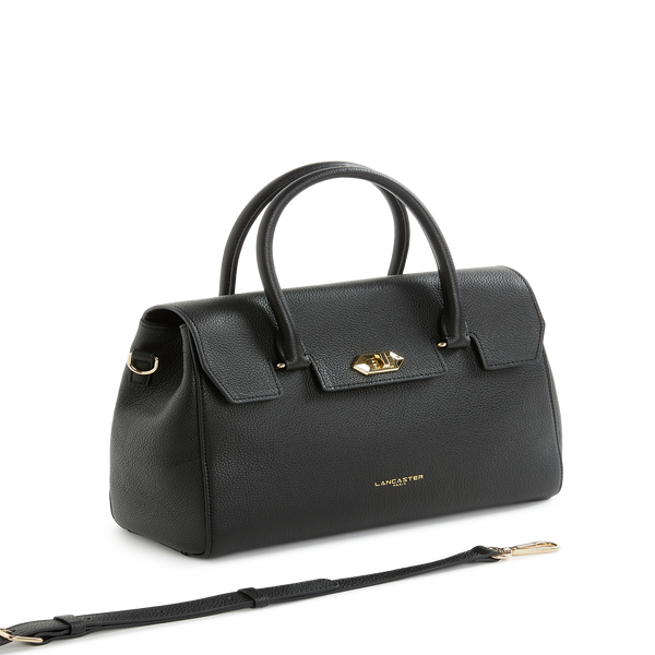 Shop Lancaster Leather Handbag In Black