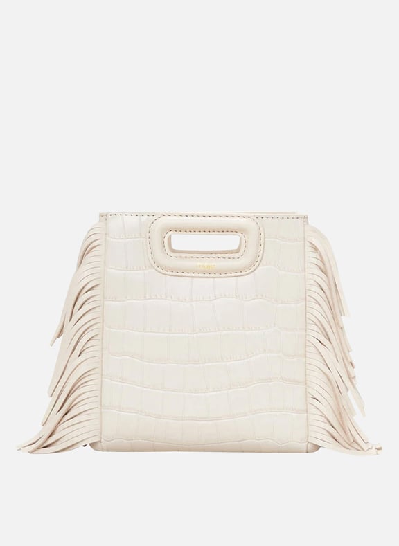 Sac bandoulière en cuir embossé croco m mini Blanc by MAJE MAJE Sac bandoulière en cuir embossé croco m mini Blanc