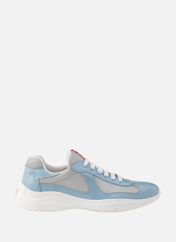 Sneakers prada americas cup en cuir verni et tiss Bleu by PRADA PRADA Sneakers prada americas cup en cuir verni et tiss Bleu