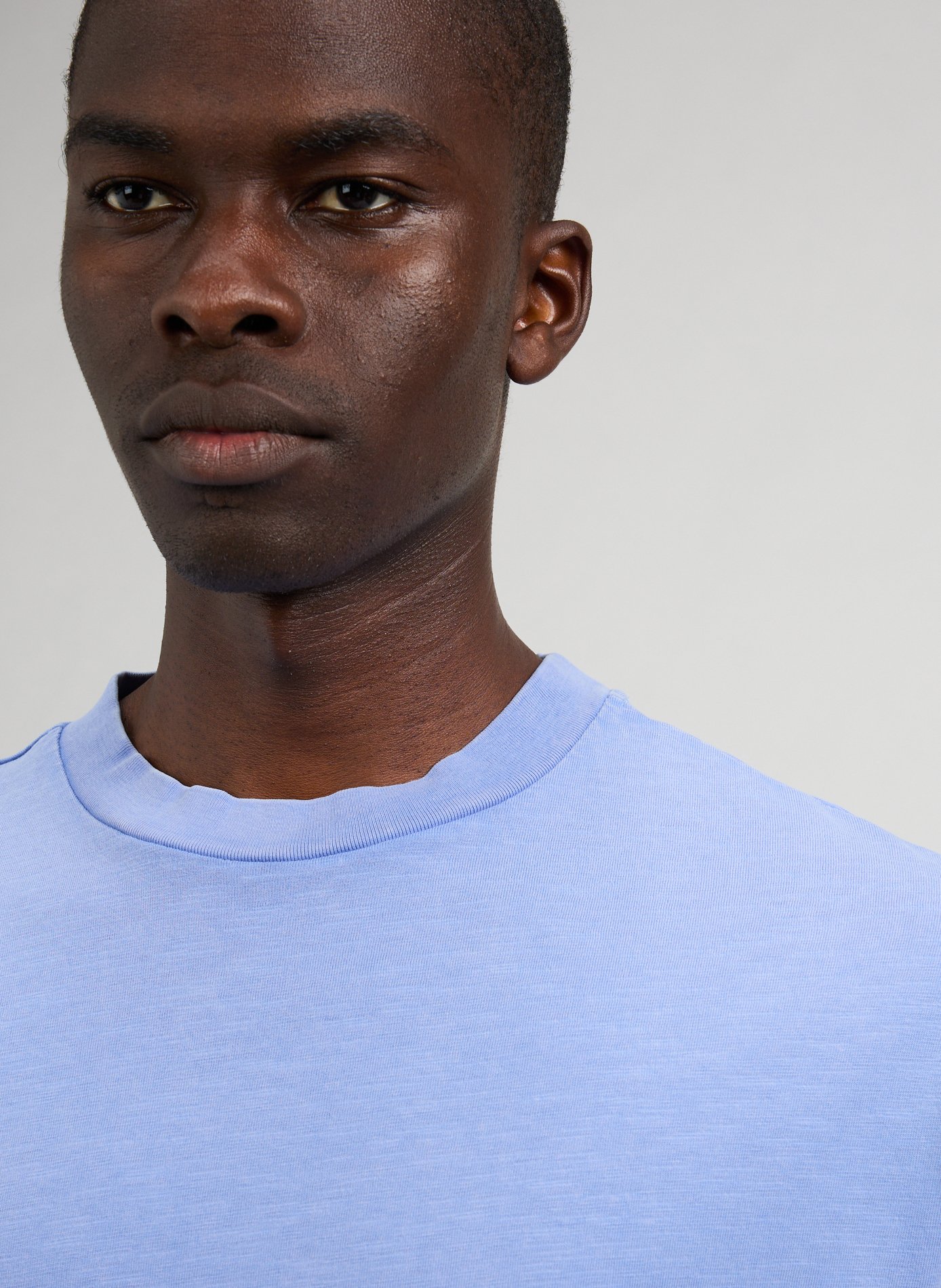 Classic Cotton T-Shirt SELECTED Blue