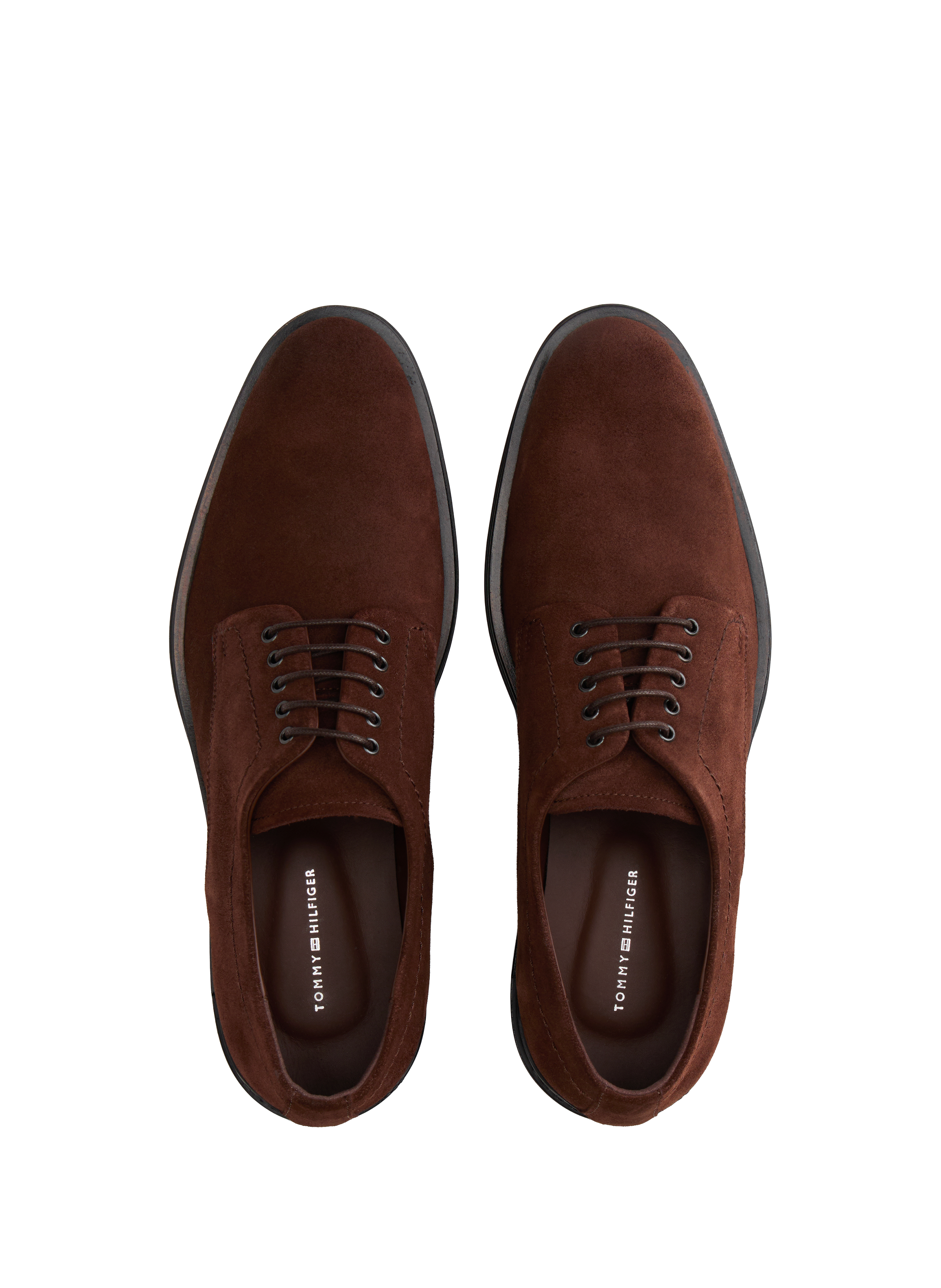 Suede leather derby shoes TOMMY HILFIGER Brown