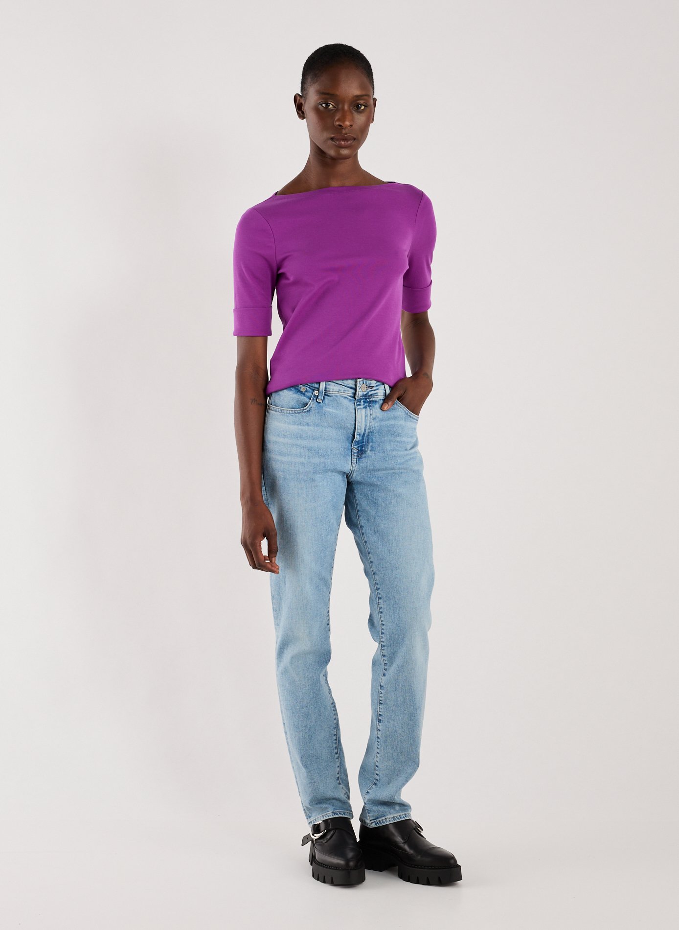 T-shirt en coton mélangé LAUREN Violet