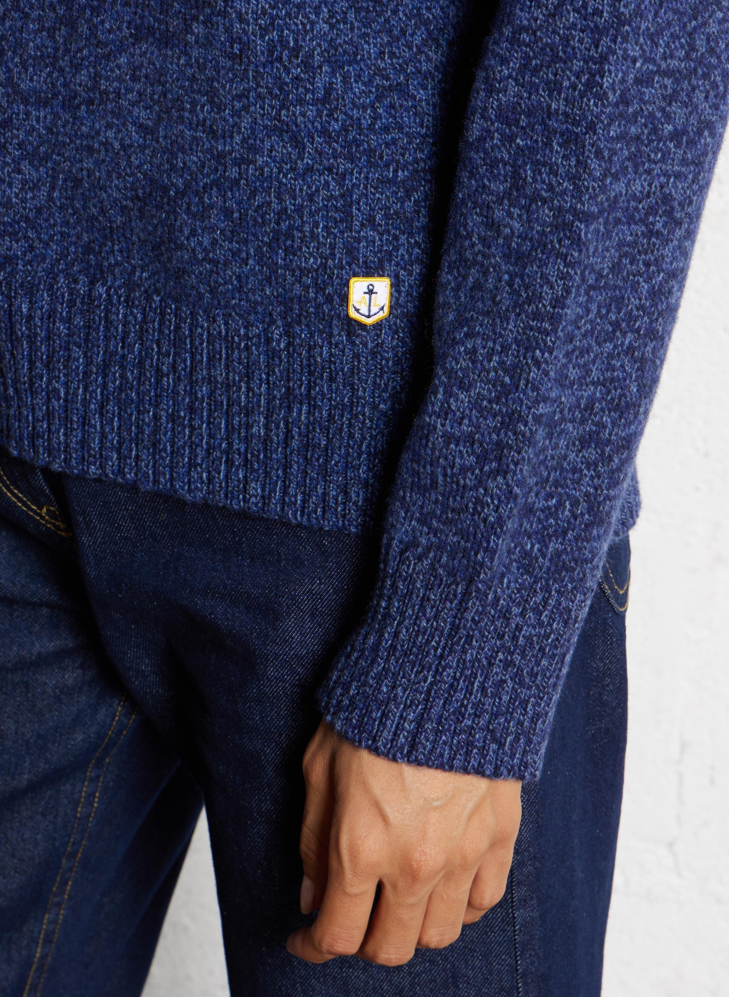 Pull droit col montant en laine heritage ARMOR-LUX Bleu