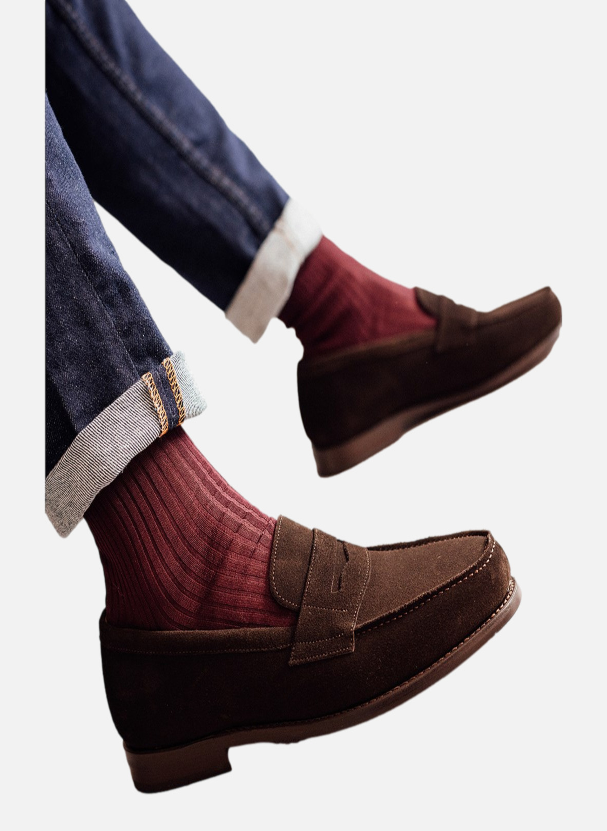 Mocassins daim college 1986 FINSBURY Marron