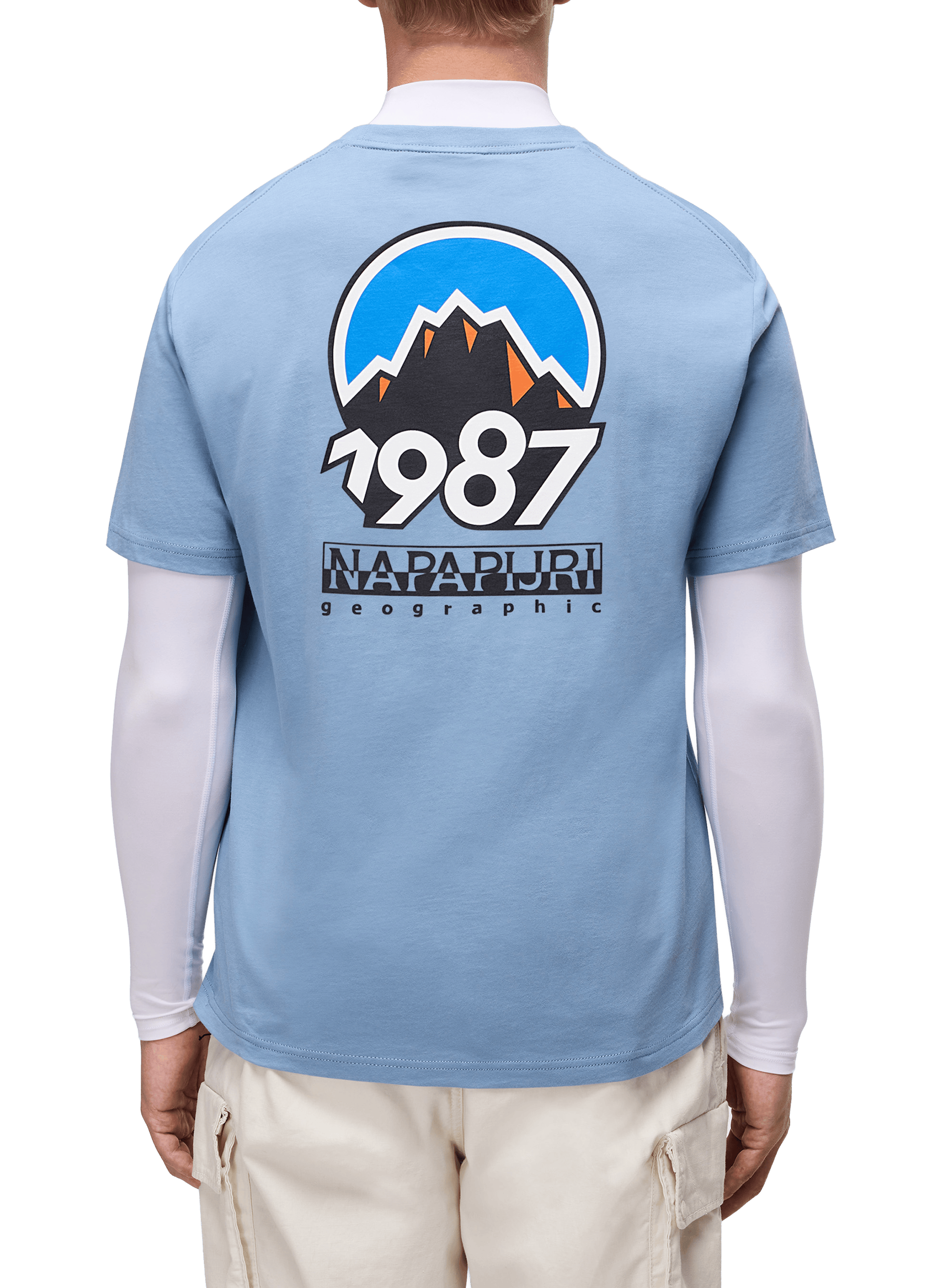 Oversized Printed T-shirt NAPAPIJRI Blue