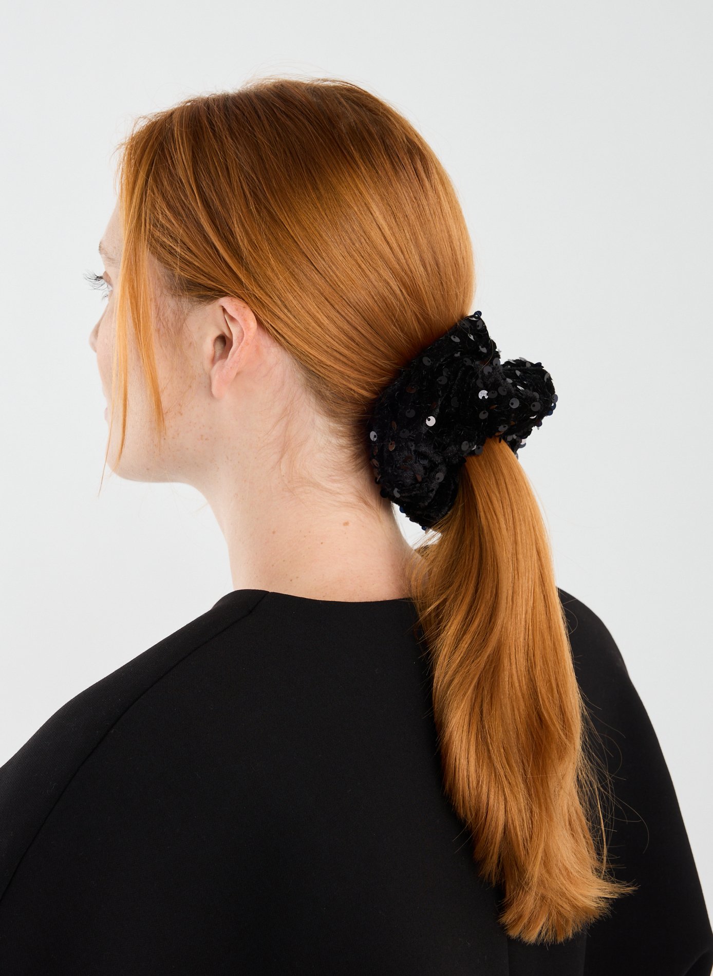 Large sequin scrunchie AU PRINTEMPS PARIS Black