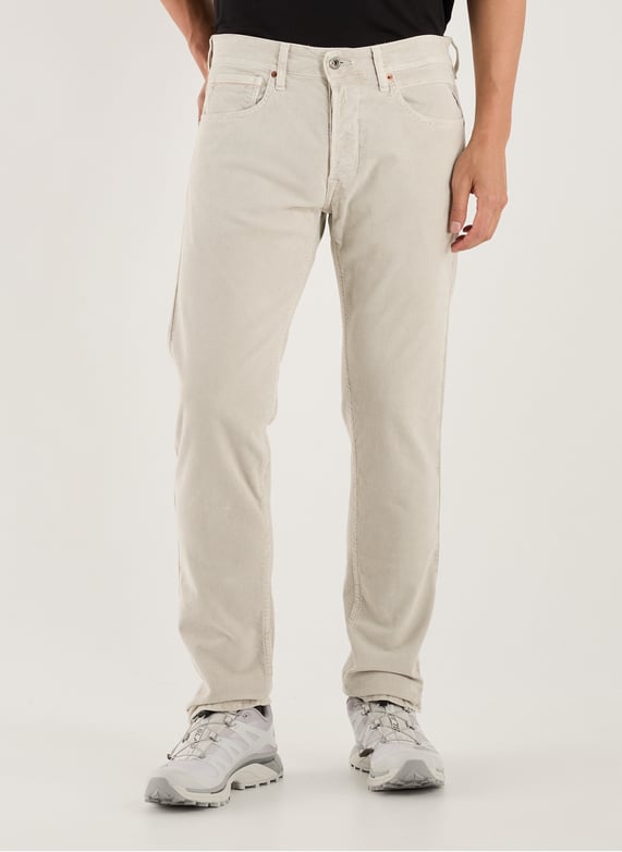 Pantalon slim en velours côtelé en coton mélangé | Beige by REPLAY Pantalon slim en velours côtelé en coton mélangé Beige