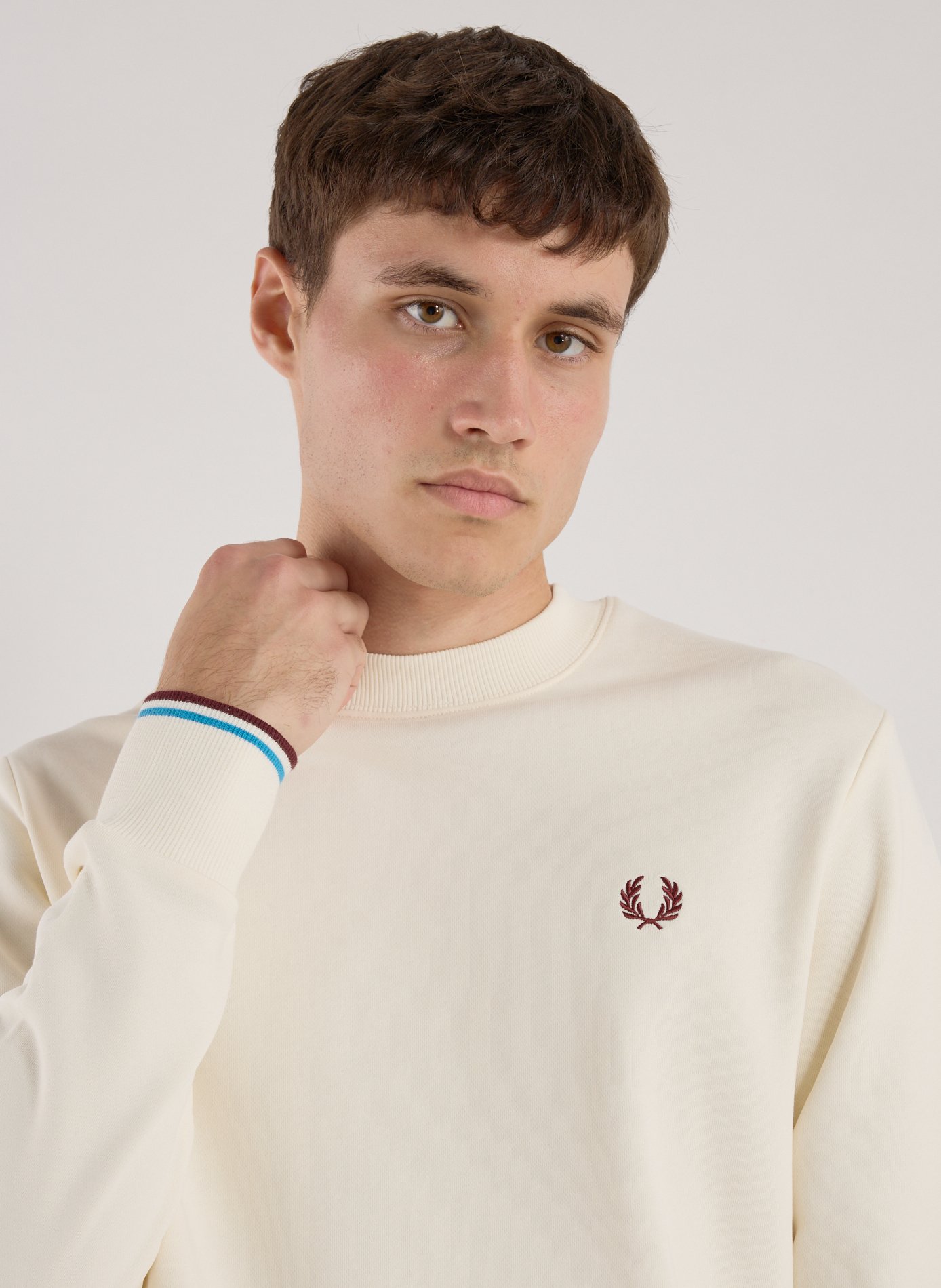 Loose-fit cotton sweatshirt FRED PERRY Beige