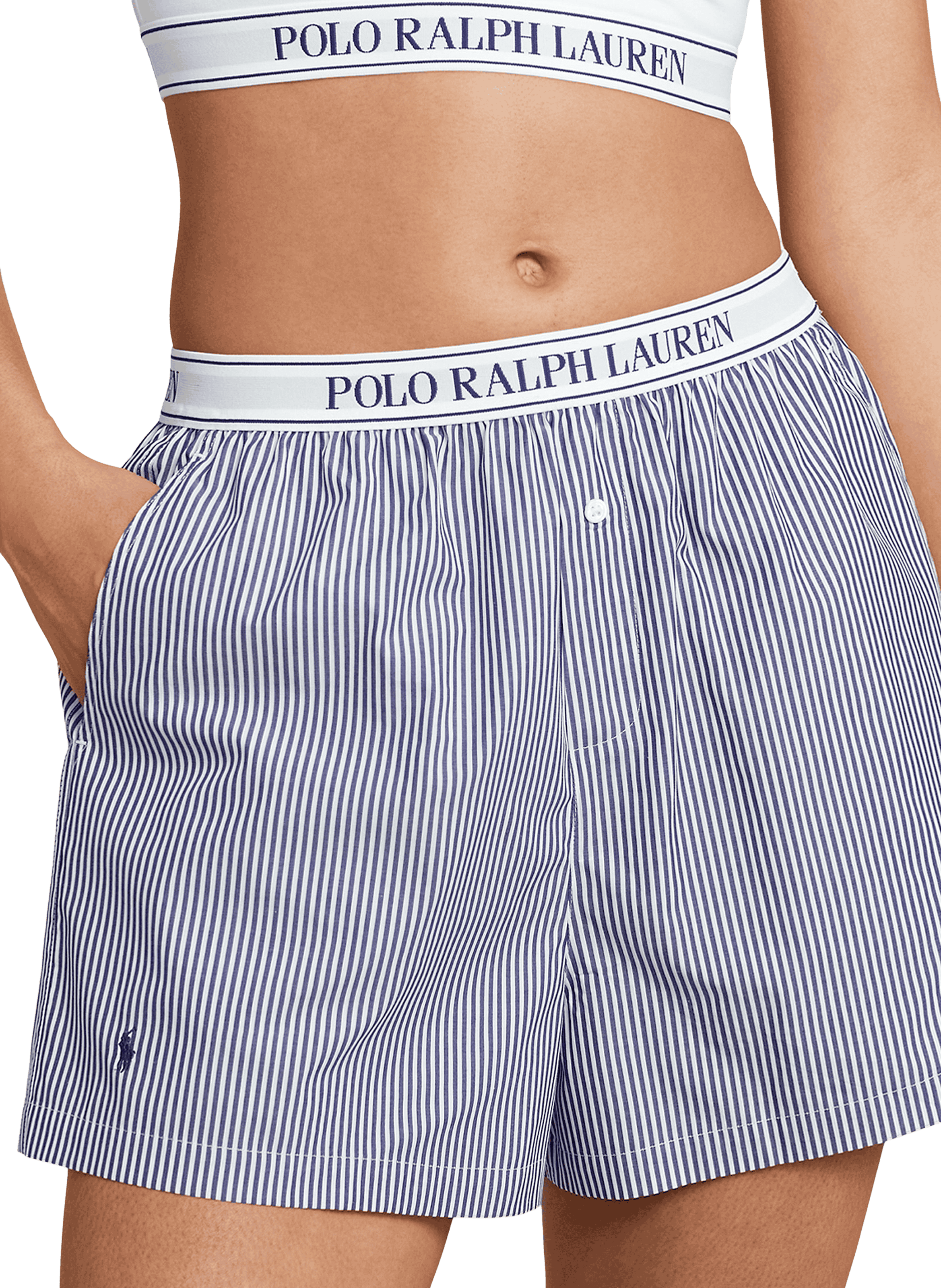 POLO RALPH LAUREN Short de pyjama rayé en coton Blue