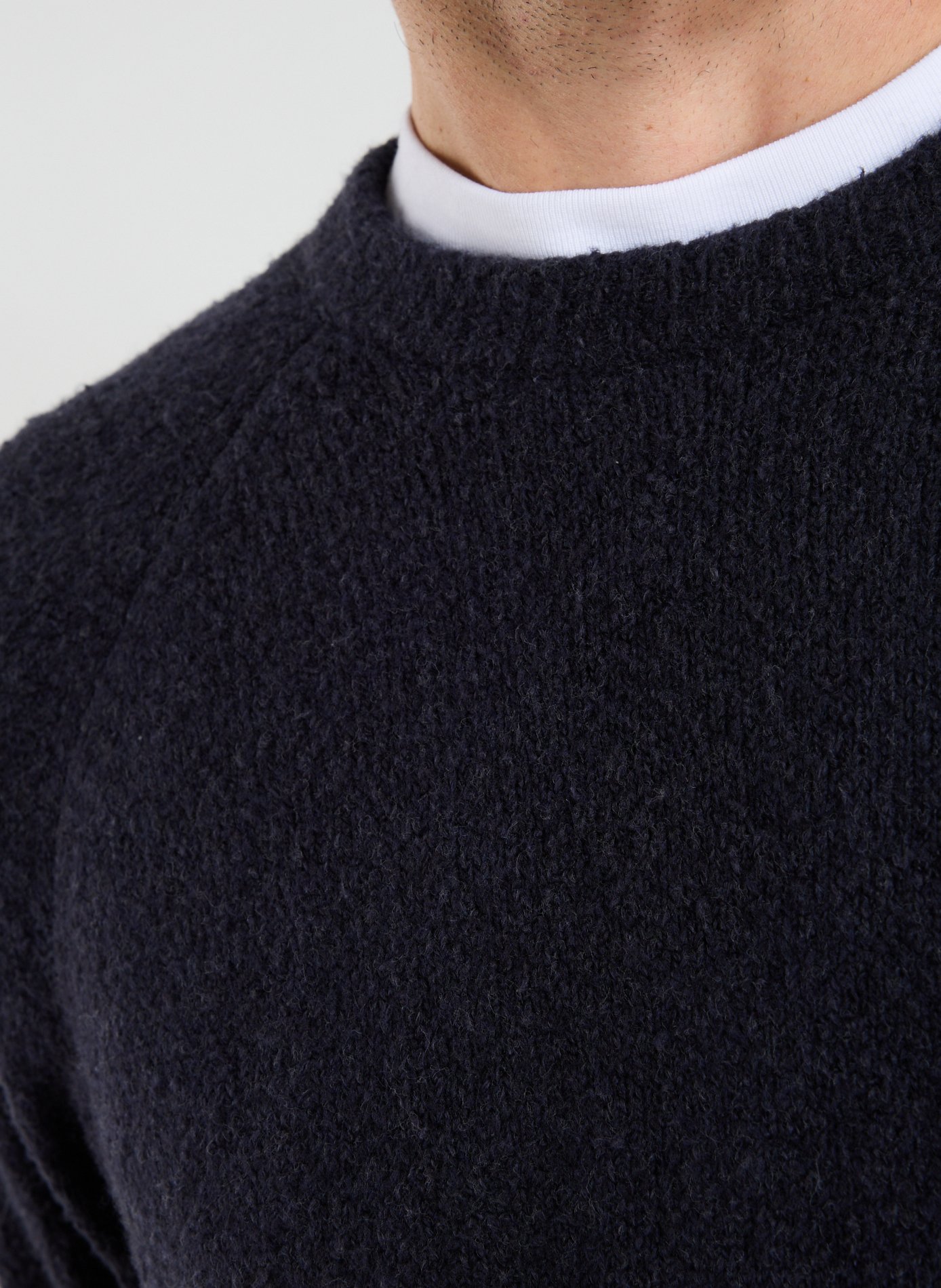 Pull col rond en coton mélangé WOOLRICH Bleu