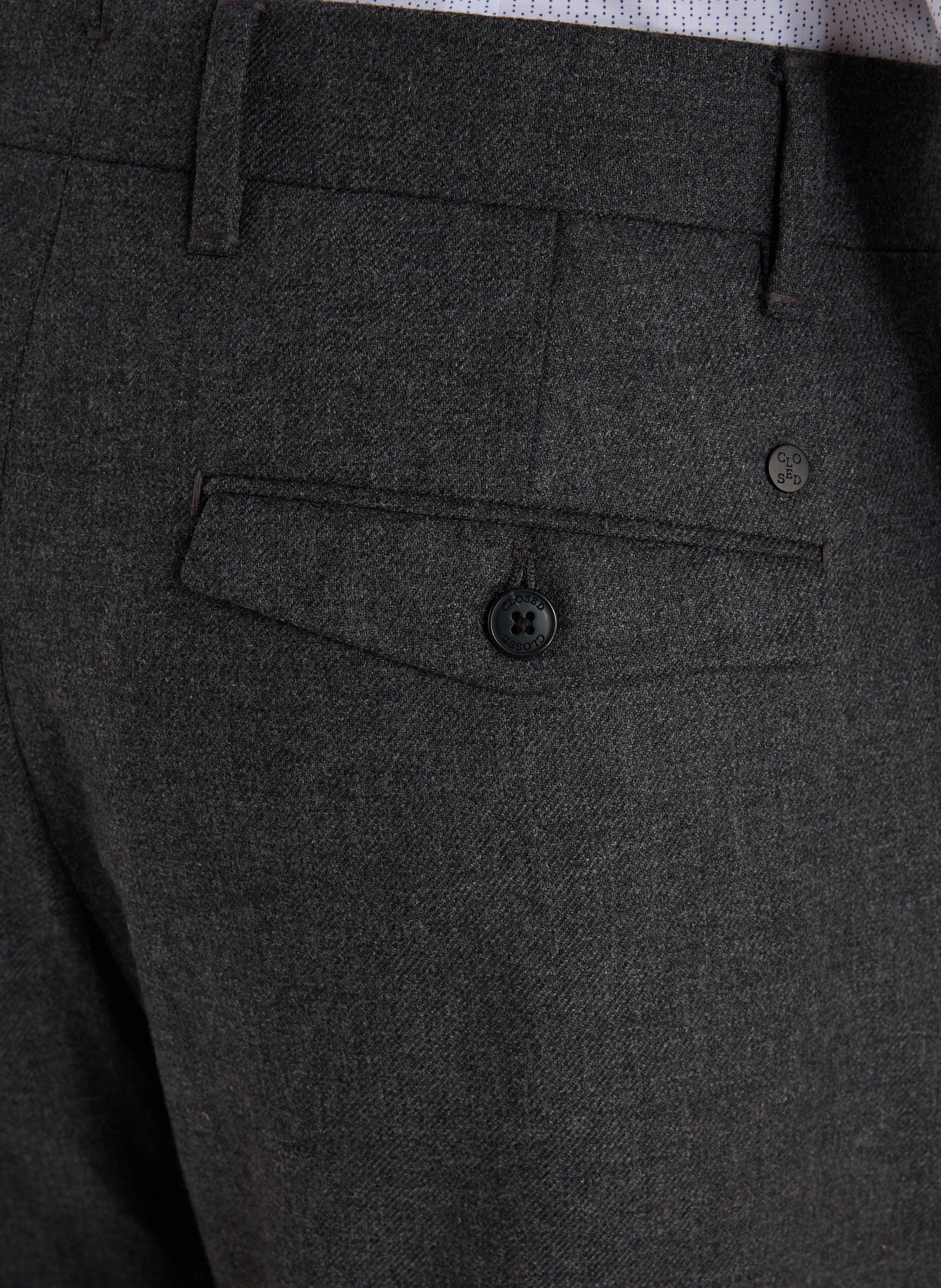 Pantalon droit Fairport en laine mélangée CLOSED Gris