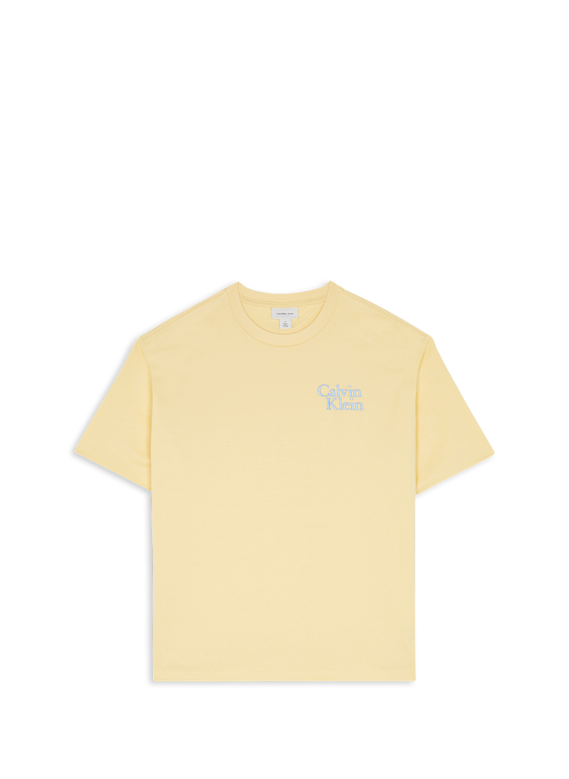 T-shirt col rond en coton CALVIN KLEIN Jaune