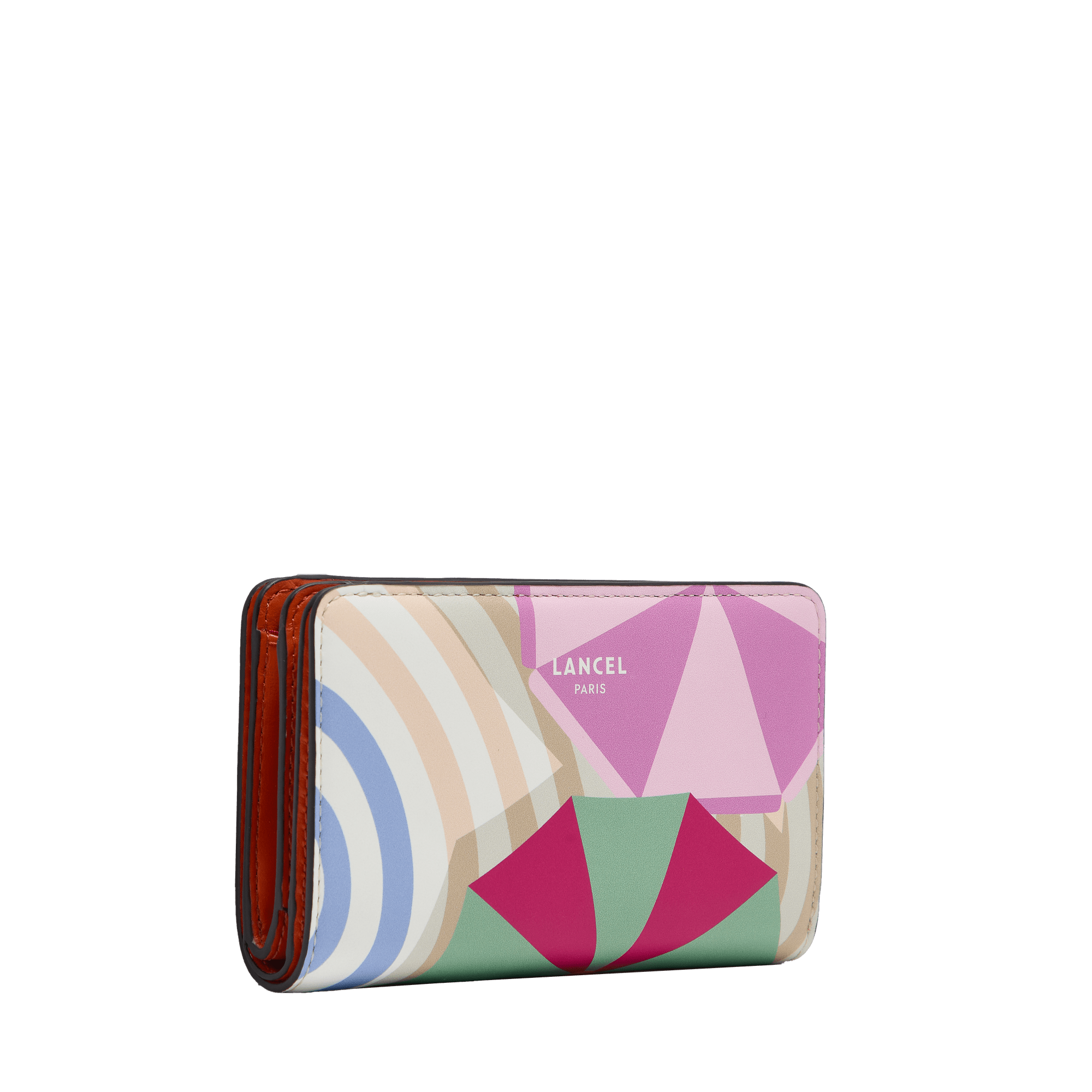 Portefeuille rectangulaire zippé capsule lancel beach en cuir LANCEL Rose