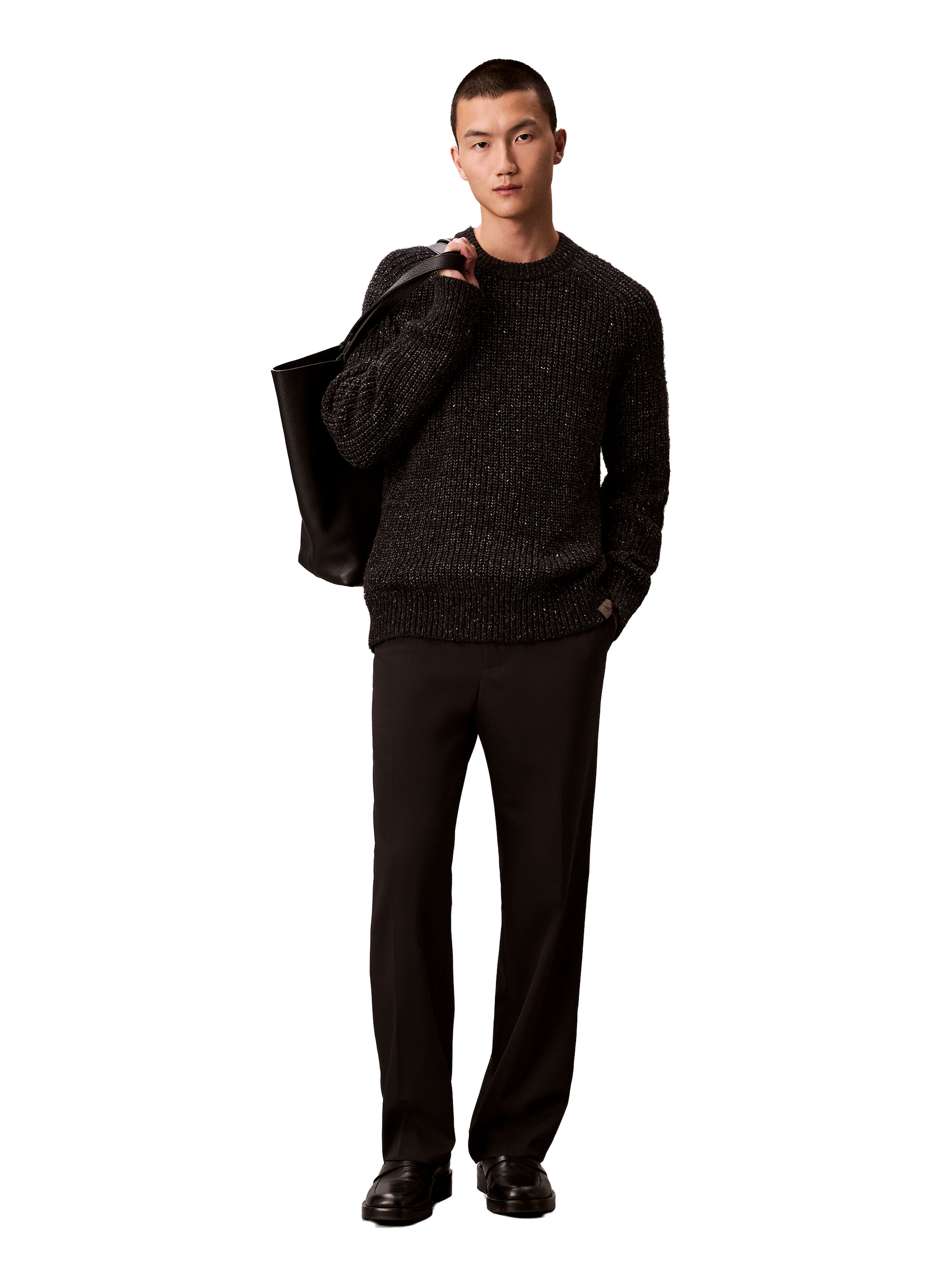 Mixed wool sweatshirt CALVIN KLEIN Black