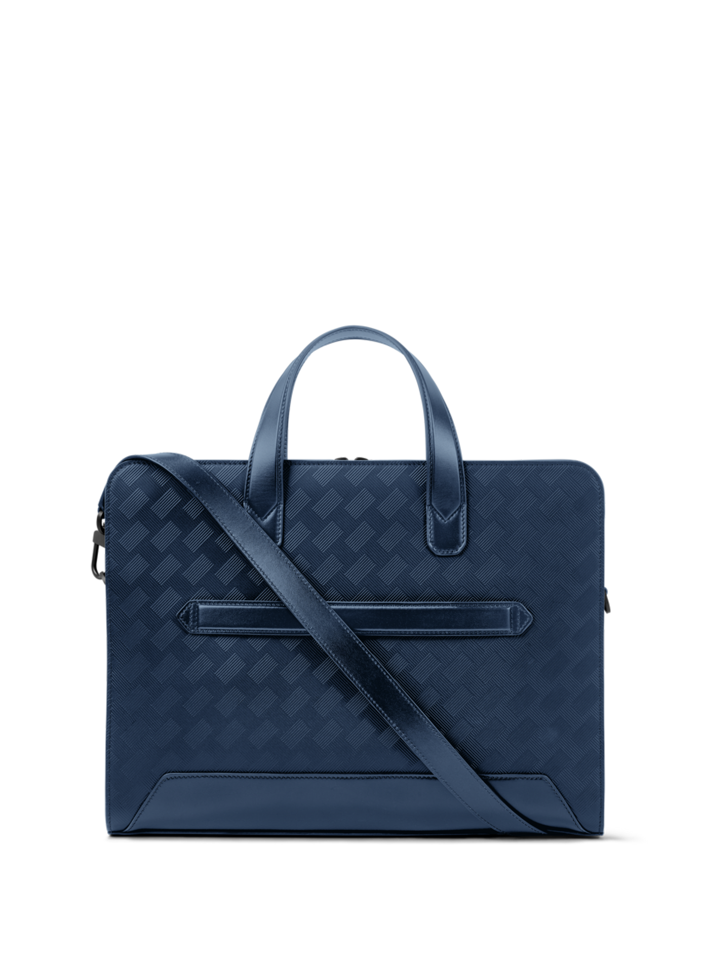 Porte documents porté main en cuir  MONTBLANC Bleu